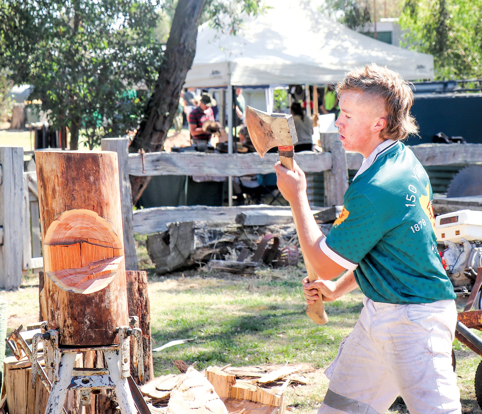 Woodchopping is a popular feature of the event. 