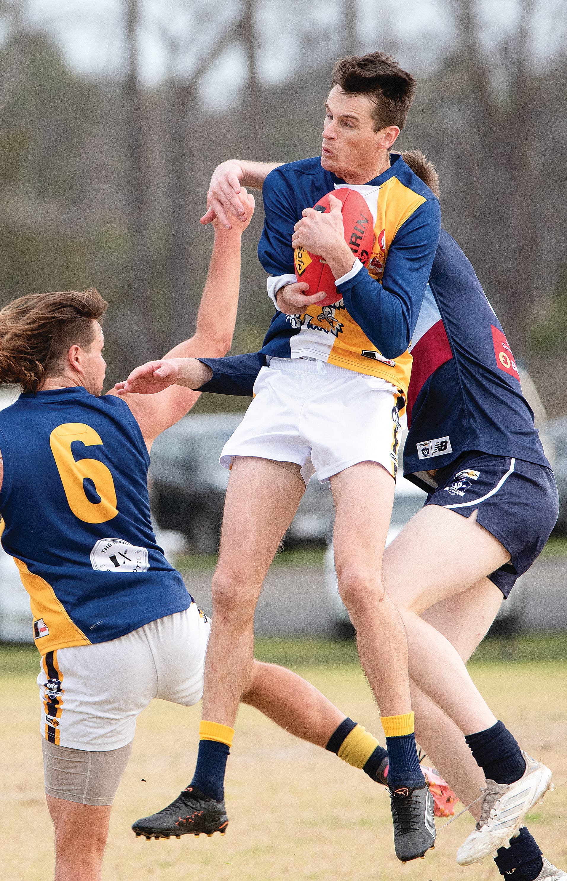 Lewis Rankin takes a strong mark for the Sea Eagles.