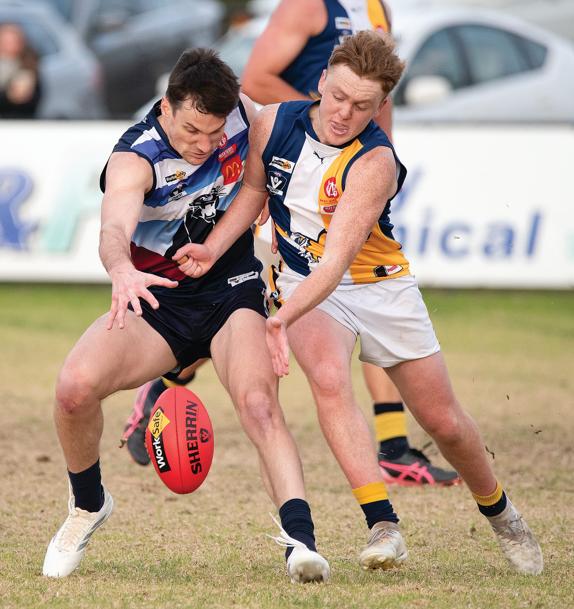 In a game that went down to the wire, Joseph West and Zak Box battled for possession.