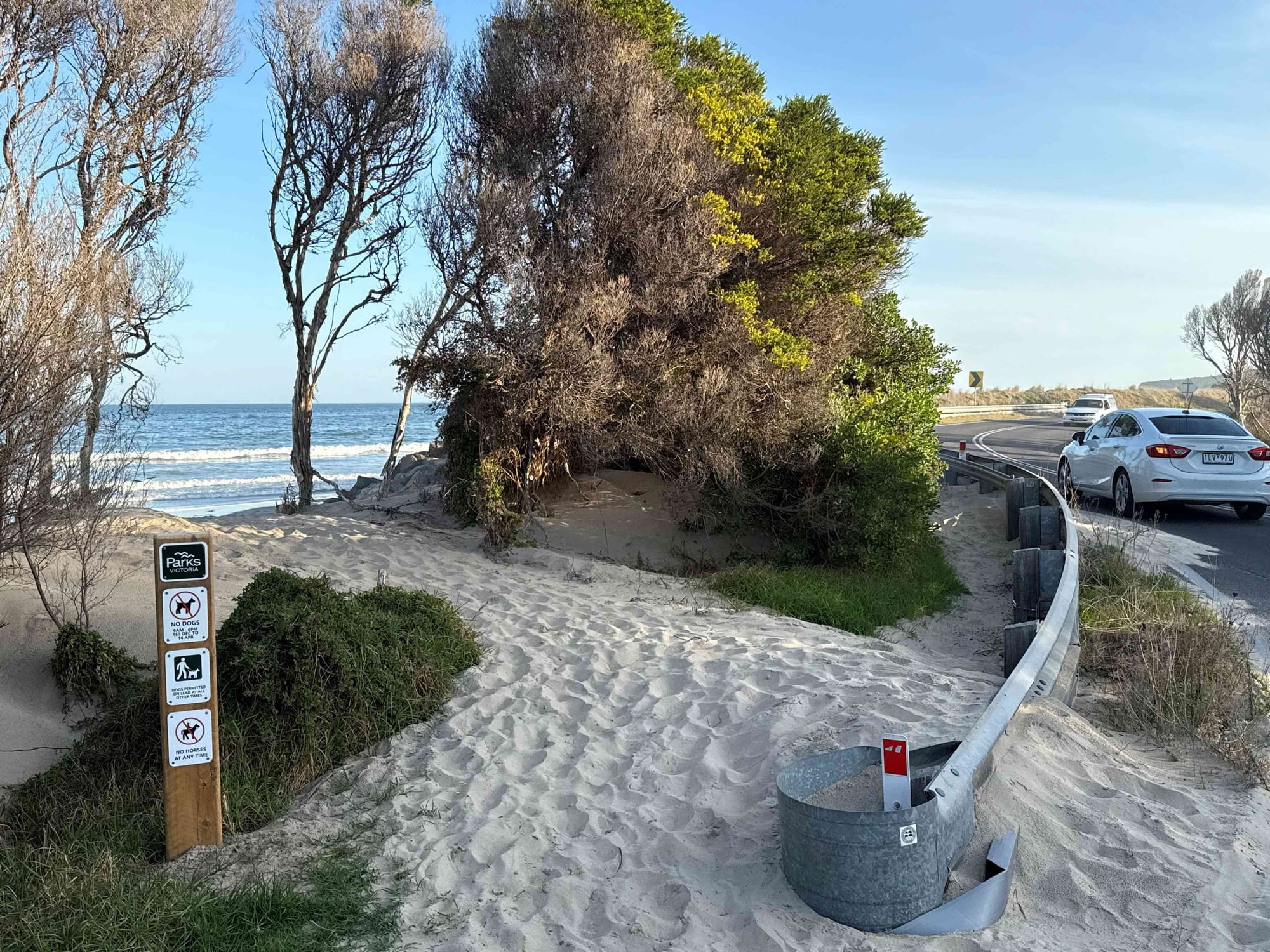 Coastal hazard warning for Inverloch