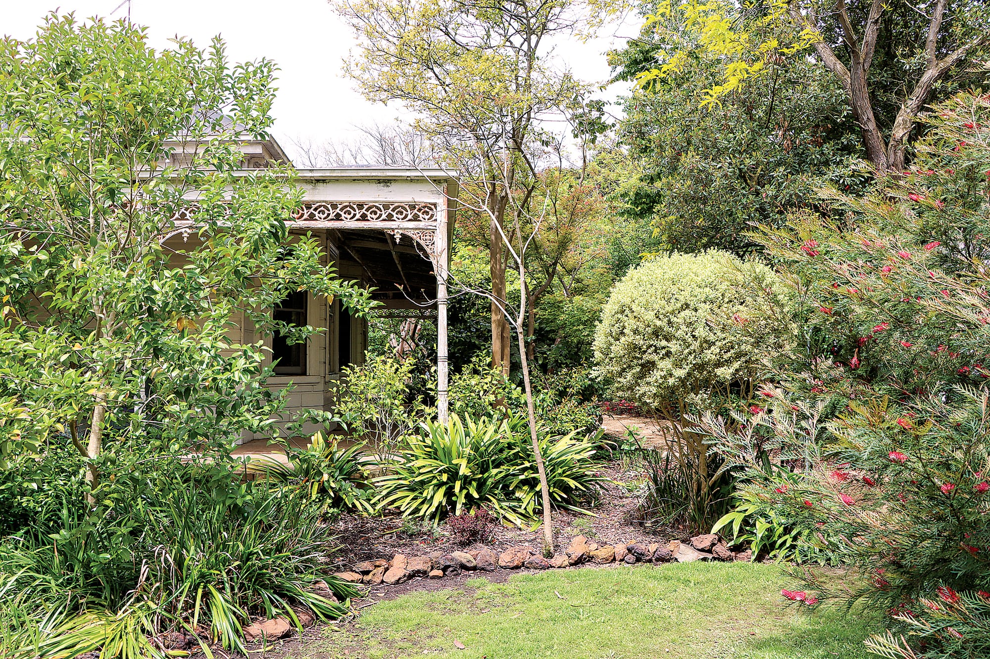 Rostrevor, built by Leongatha identity Hugh McCartin, viewed from its beautiful garden. 