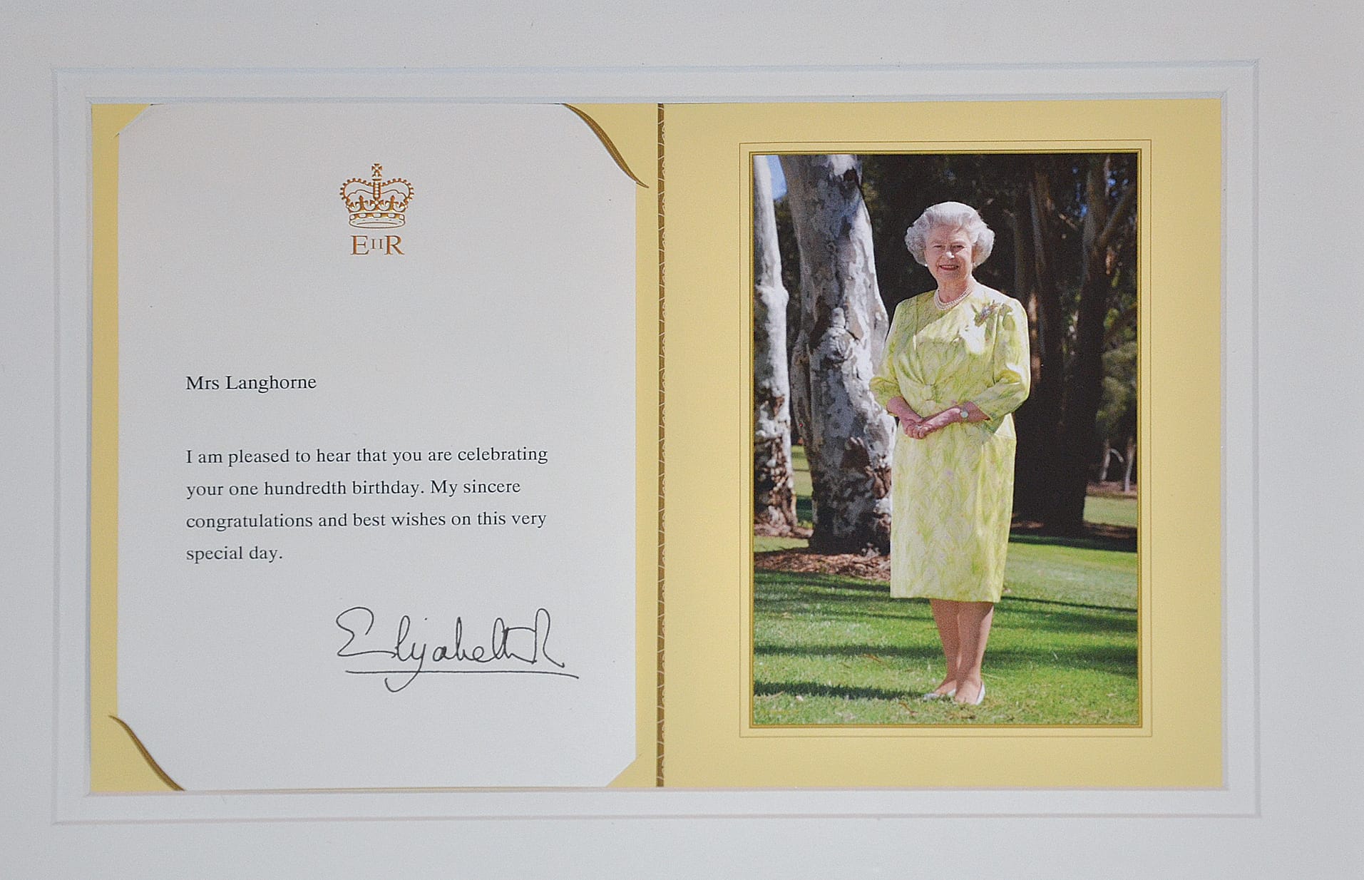 One of the last letters from the Queen