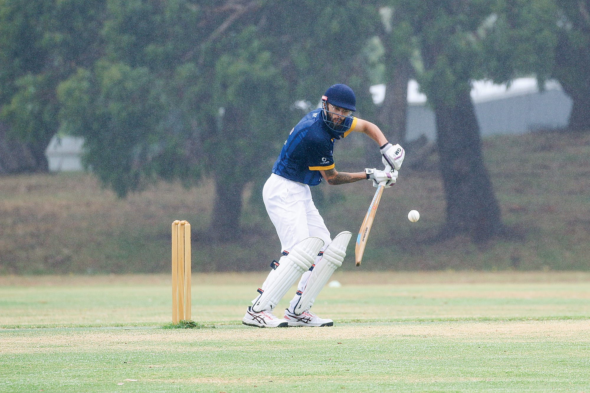 Trae Duda-Jacobs on strike for Wonthaggi Club against Leongatha Town in Leongatha & District Cricket C Grade Div 1