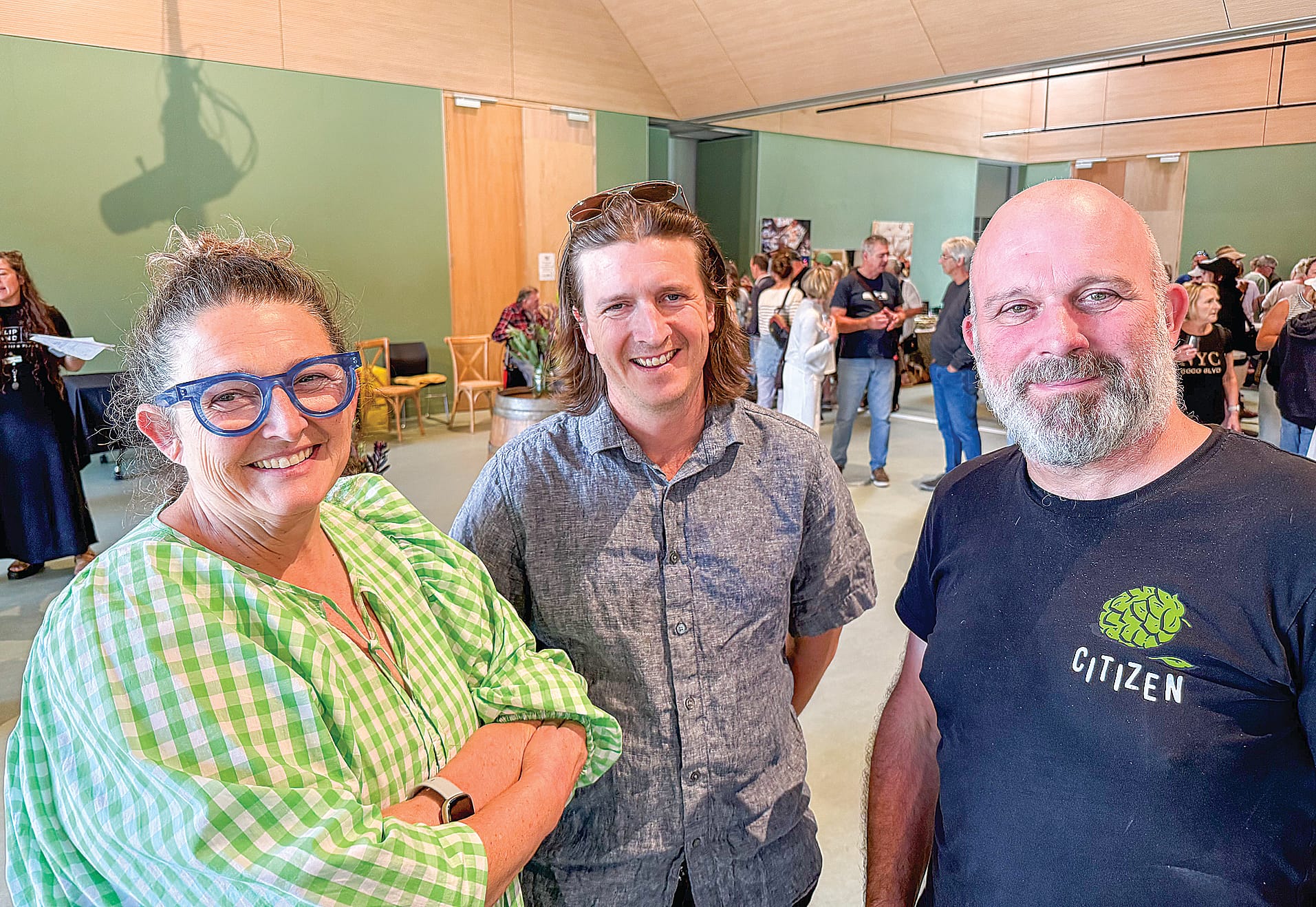 Phillip Island locals Cryss Plummer, Richard Nixon and Patrick Lauwers enjoyed the Local Flavours Food & Drink Showcase at Berninneit last Sunday.