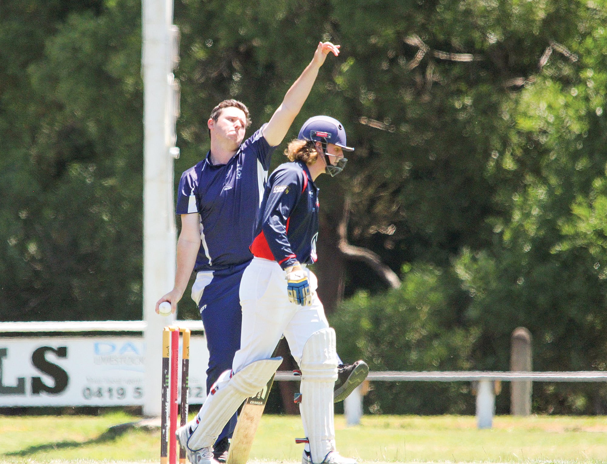 Kilcunda Bass’ opener Todd Smith bowls at Meeniyan on Saturday. B17_0223