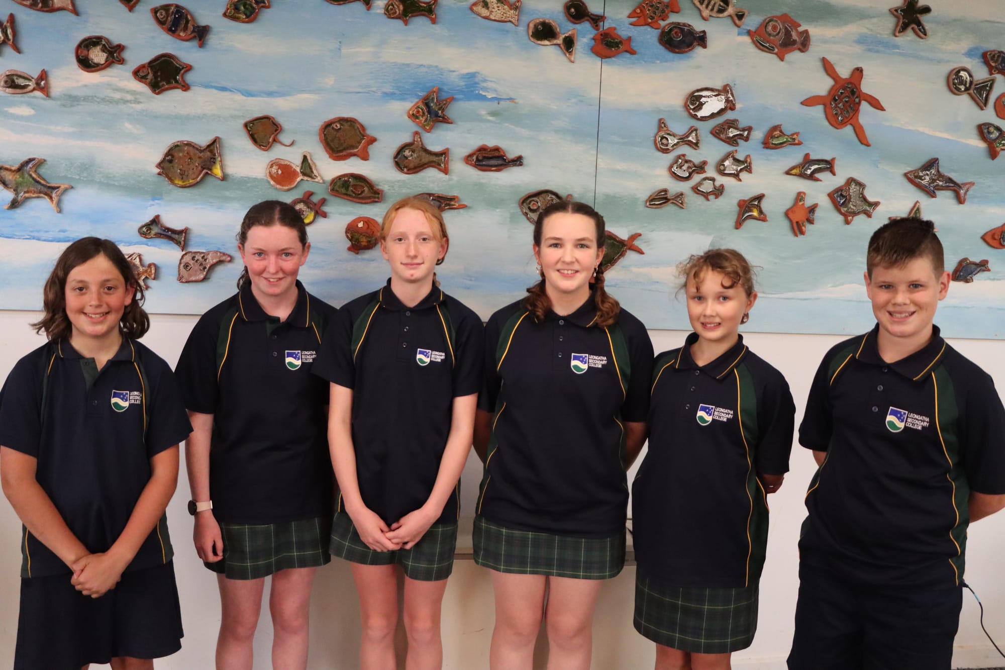 Flynn Kew, Lacey Clark, Maddison Pocklington, Eliza Stein, Ida Hilligso Chadwick and Cooper Rogers have finished their primary school days, making the shift to Leongatha Secondary College.