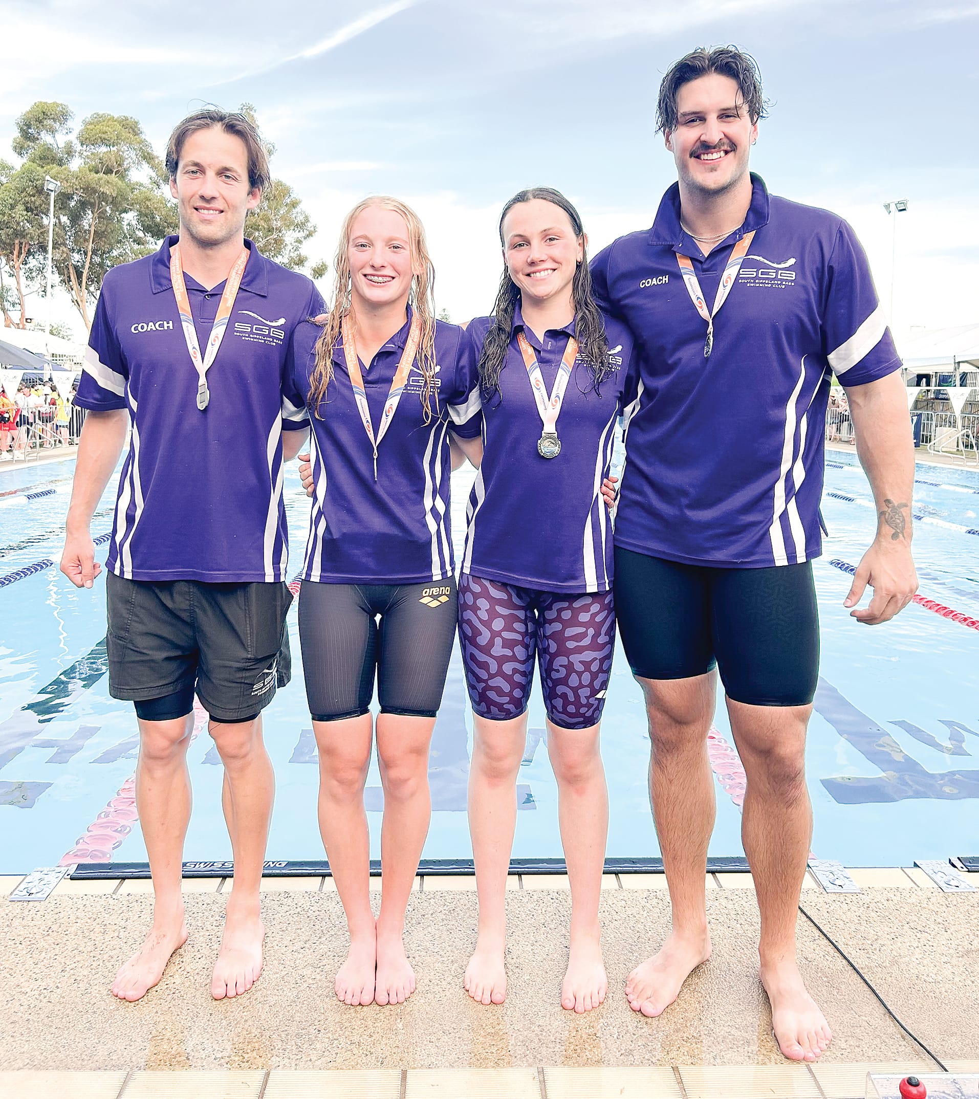 Mixed medley A team landed second place.
