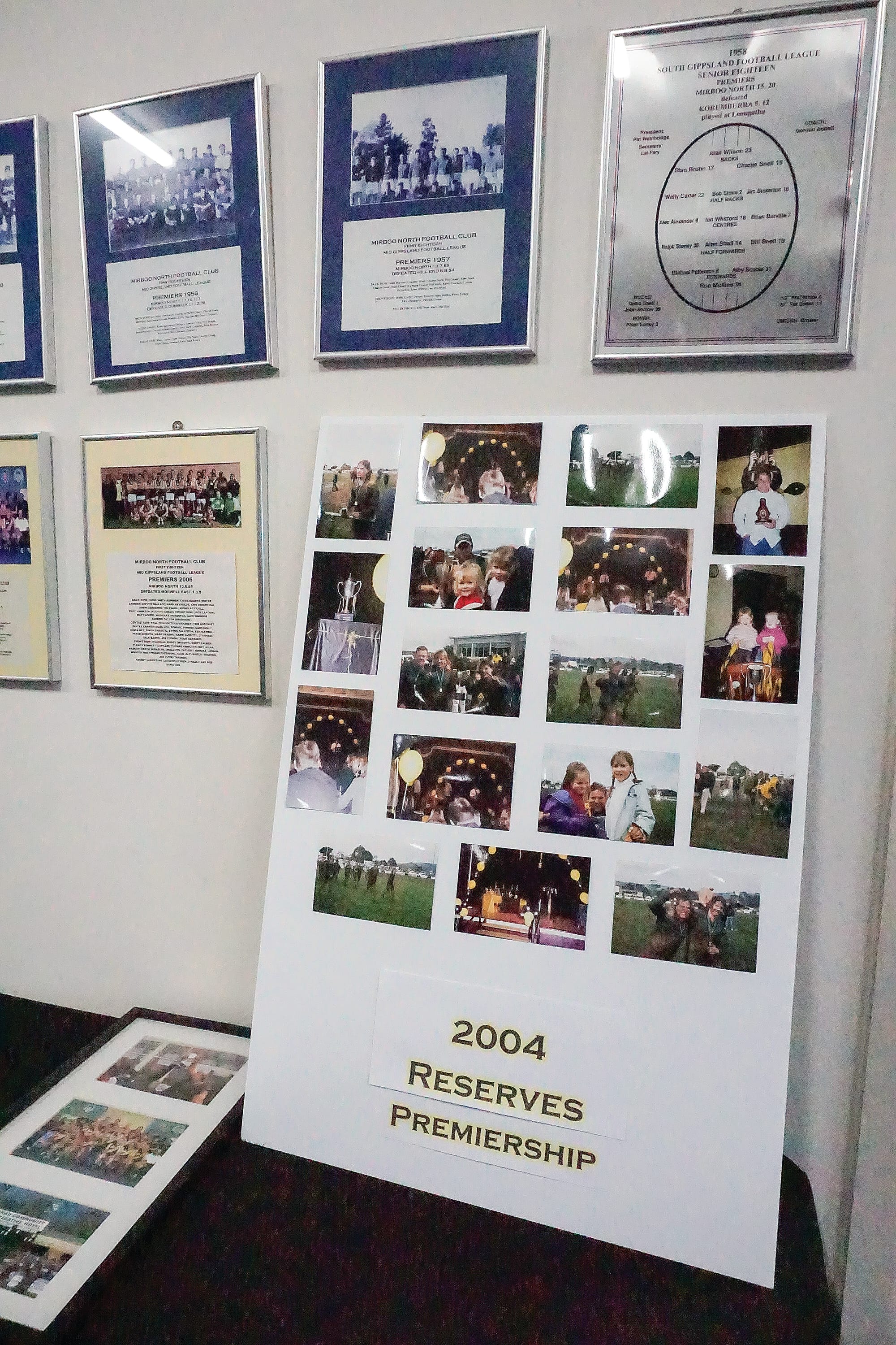 Mirboo North’s premiership memorabilia was on show. Ns44_3024