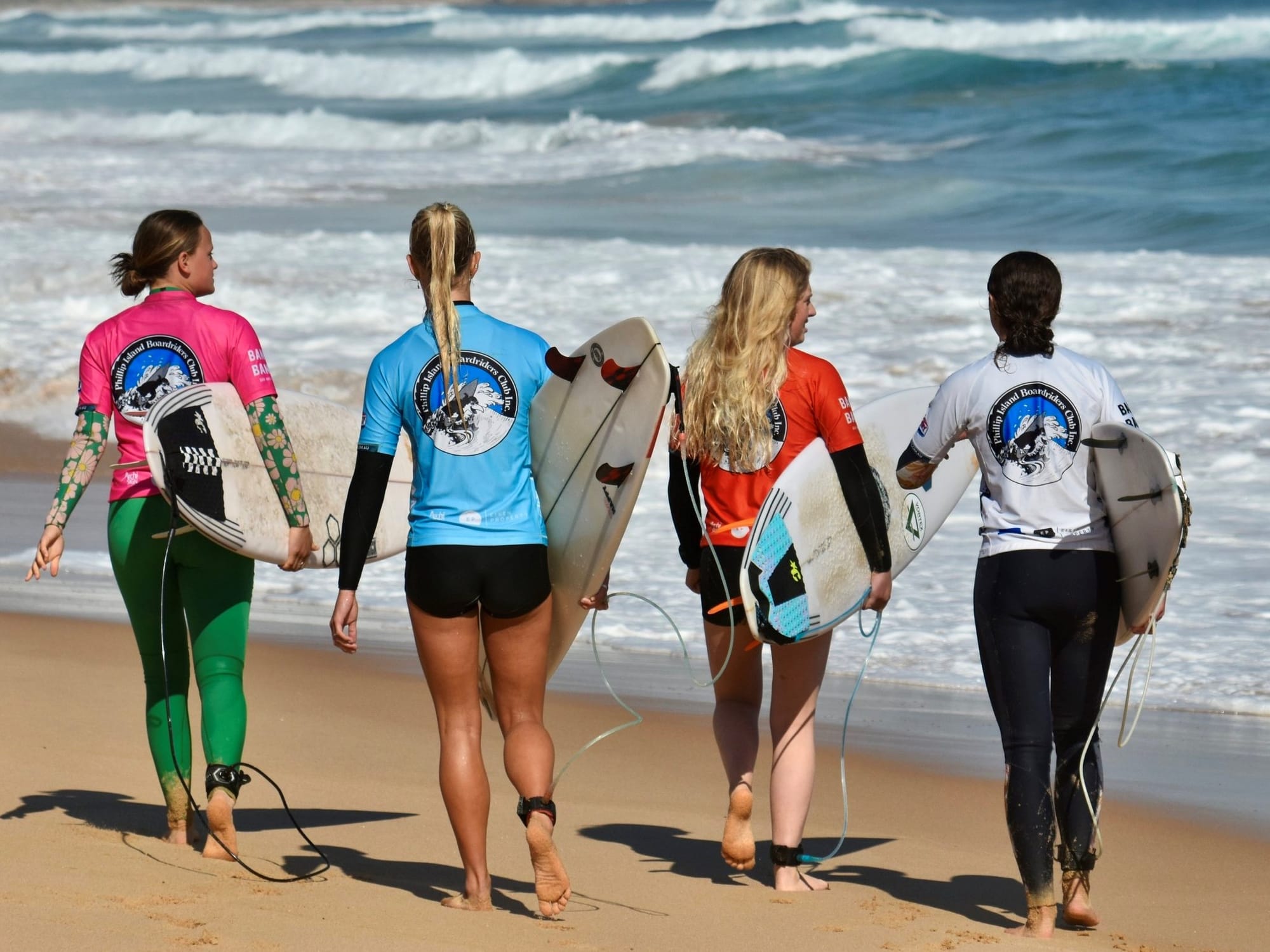 Open Women final competitors in Aggregate 5. L-R Jade Hilford, Abbey Clarke, Sarah Seuren, and Zoe Scott. Photos: Jo O’Reilly Stubbs.