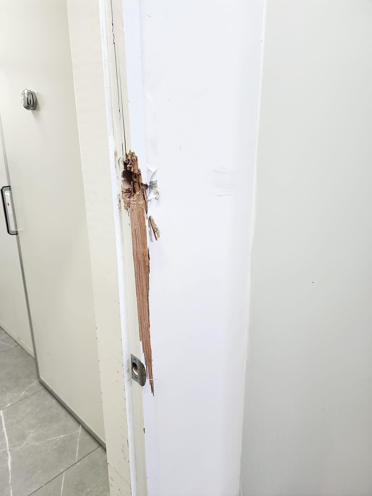 An inside door has been completely ripped from the lock inside the recently opened restaurant.