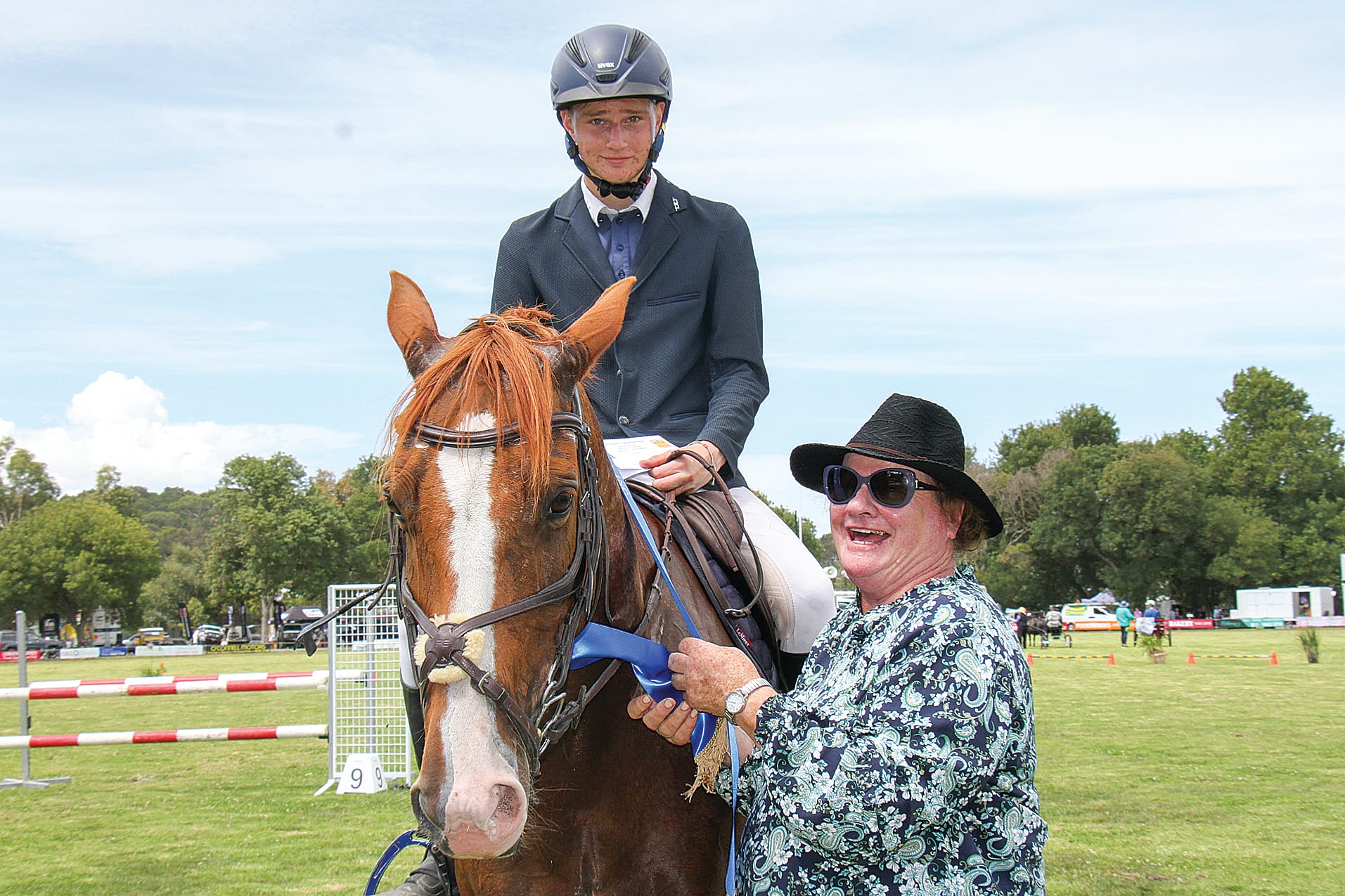 1st place Open Showjumping 1m Jules Fulkerson and Voharen from Fish Creek with Judge Bev Shandley B91_0825