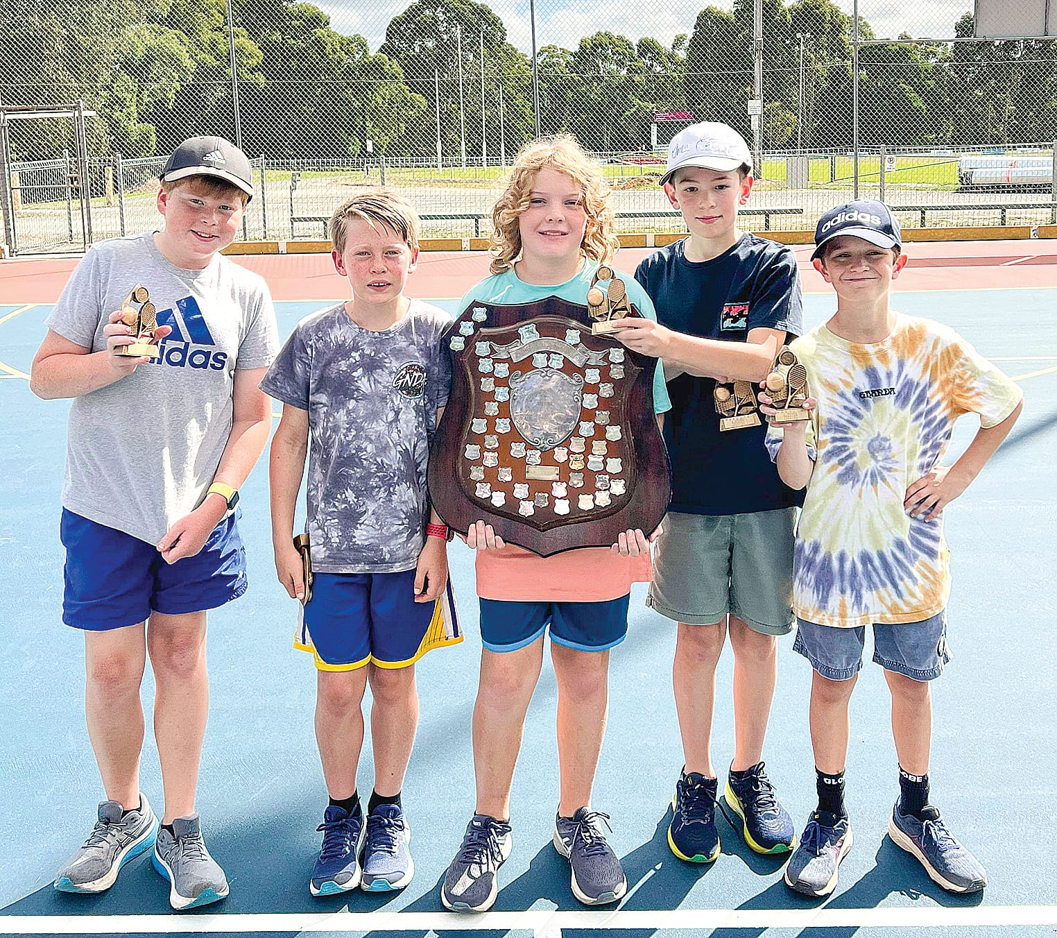 C Grade Premiers: Leongatha Swaitek (L-R) Nathan Tresize, Declan Russel, Archer Commadeur, Hudson Clasby, Ryan Perry.