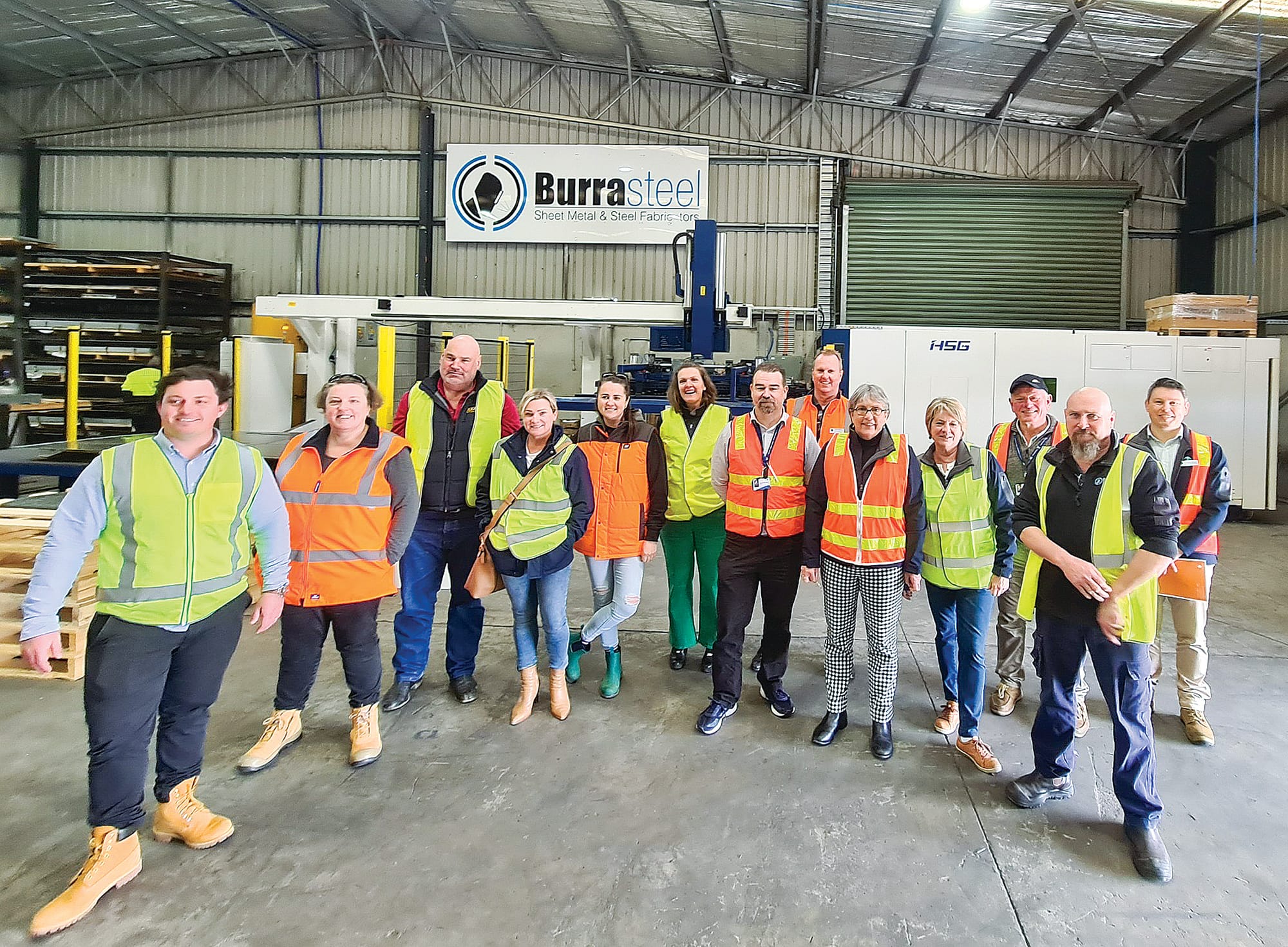 South Gippsland Shire councillors and council’s executive leadership team learn about Burra Steel.