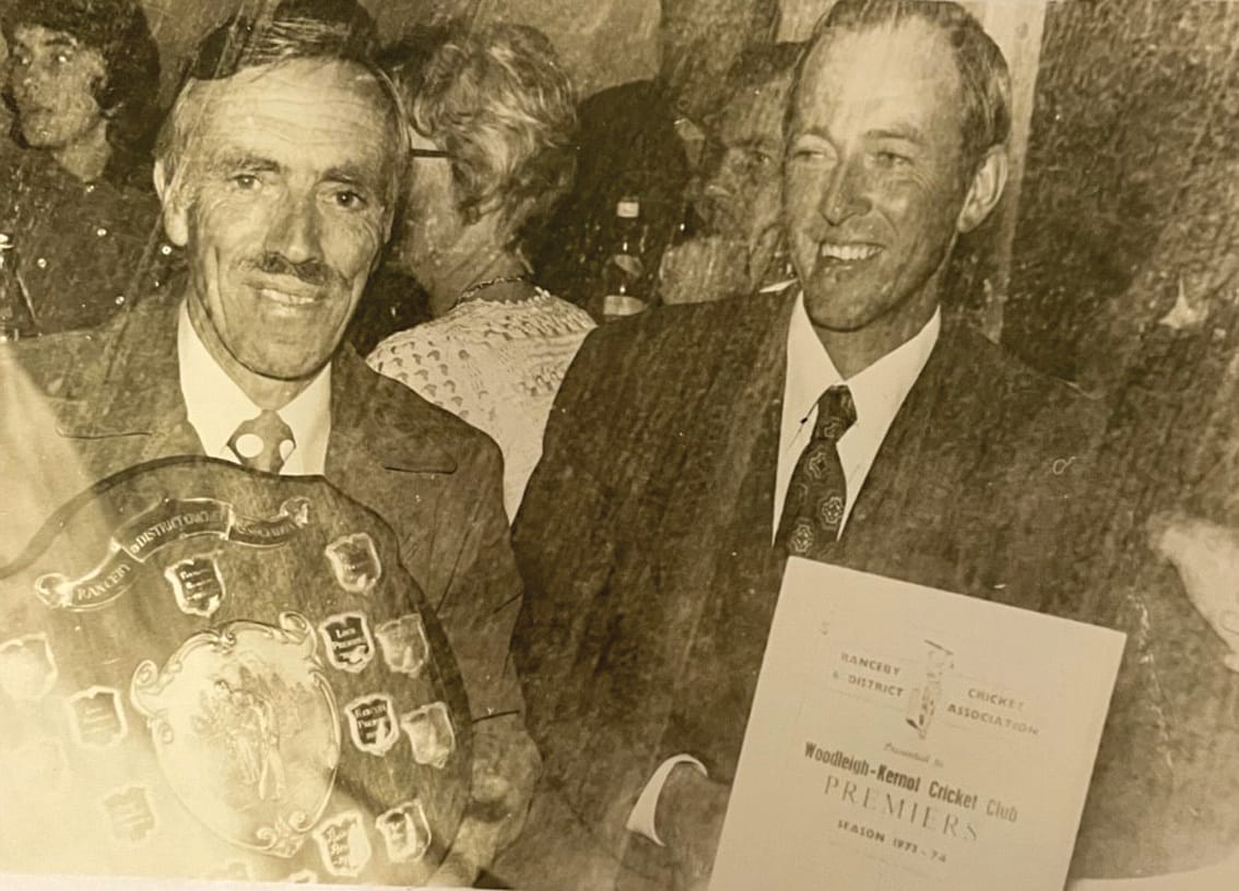Keith Hall and Max Crawford at the ‘74 Ranceby presentation night.