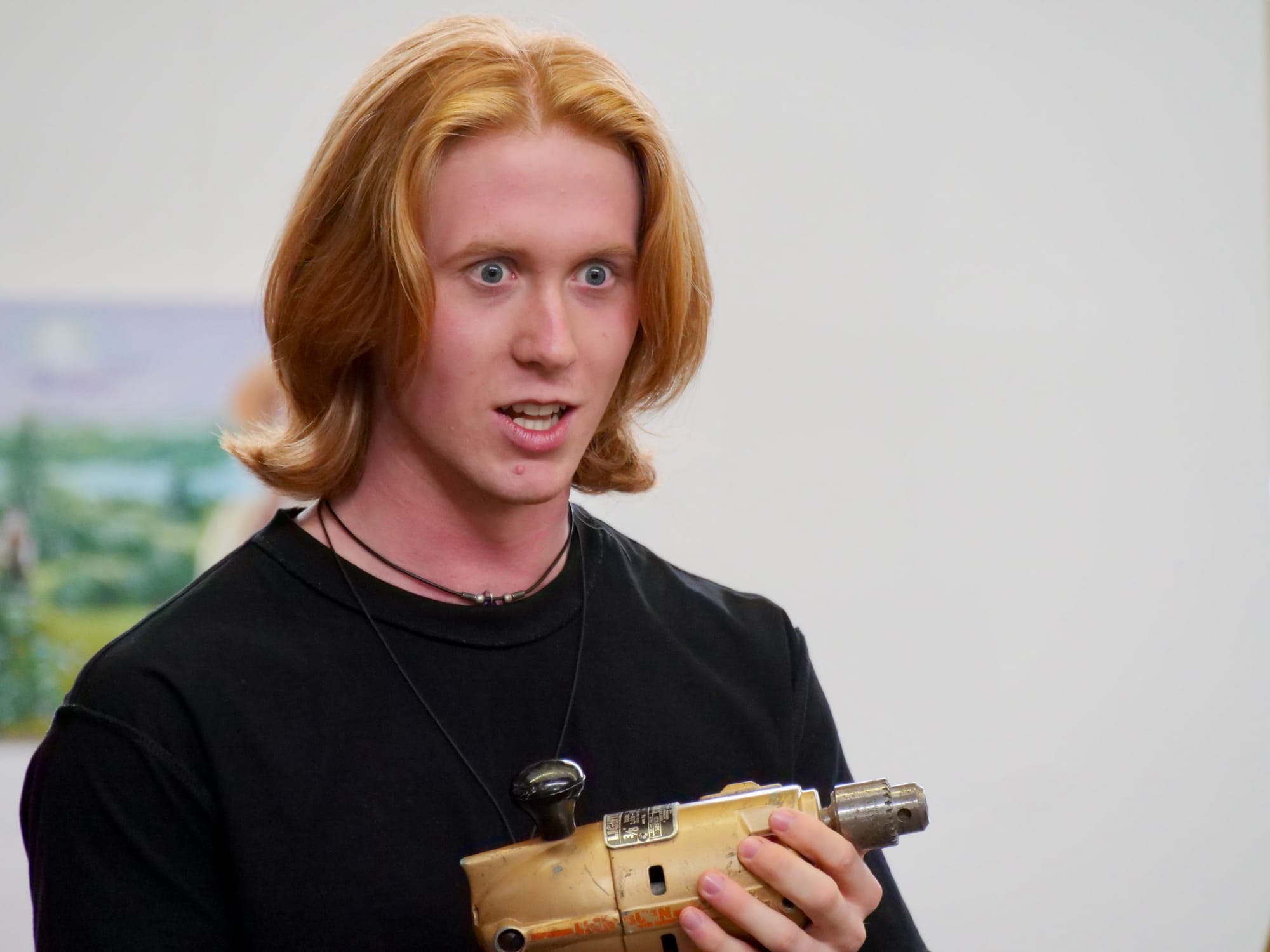 Year 12 student Liam Fuery plays a very enthusiastic evil dentist.