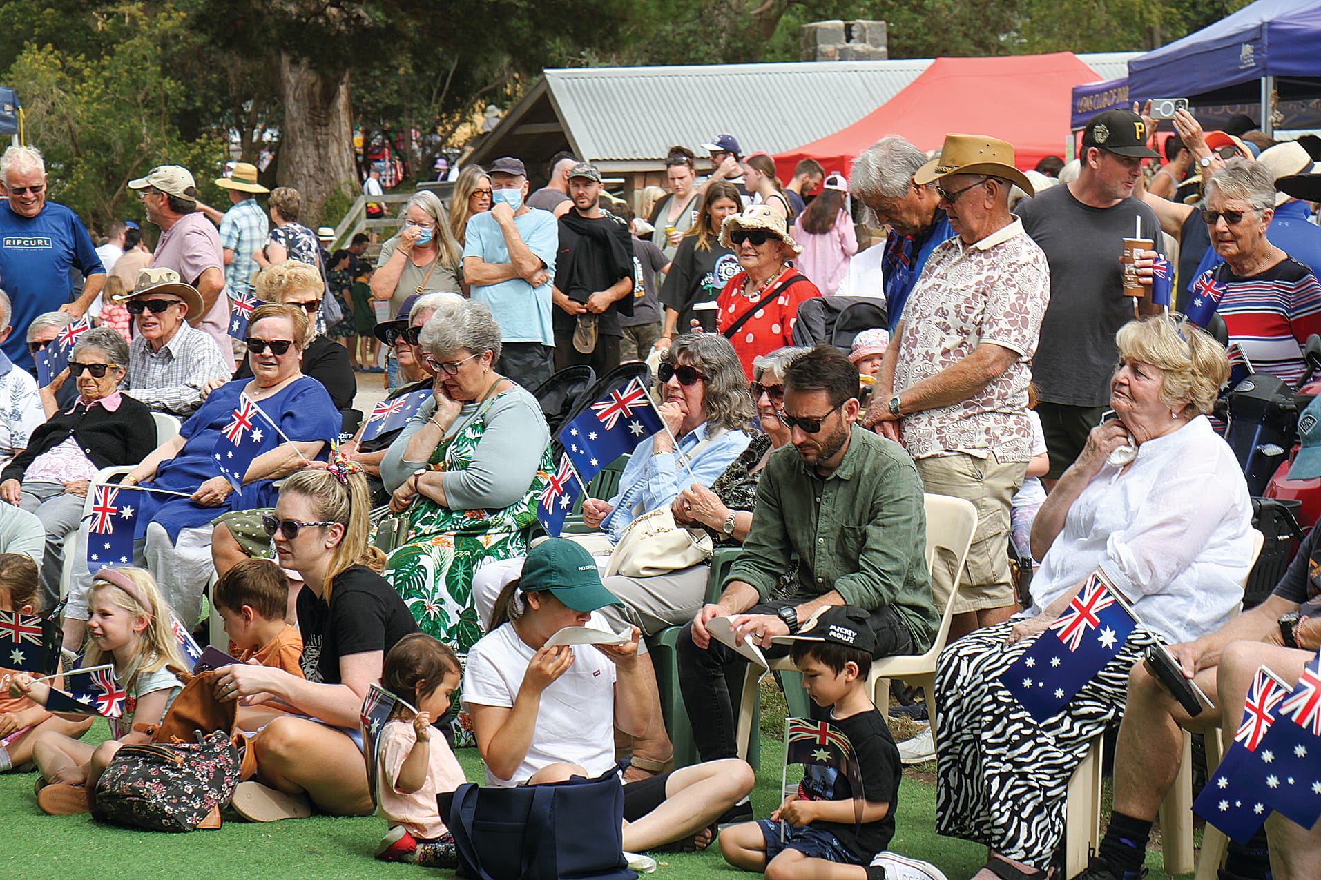 Celebrating Australia Day at the Inverloch Farmers Market in The Glade. B23_0425