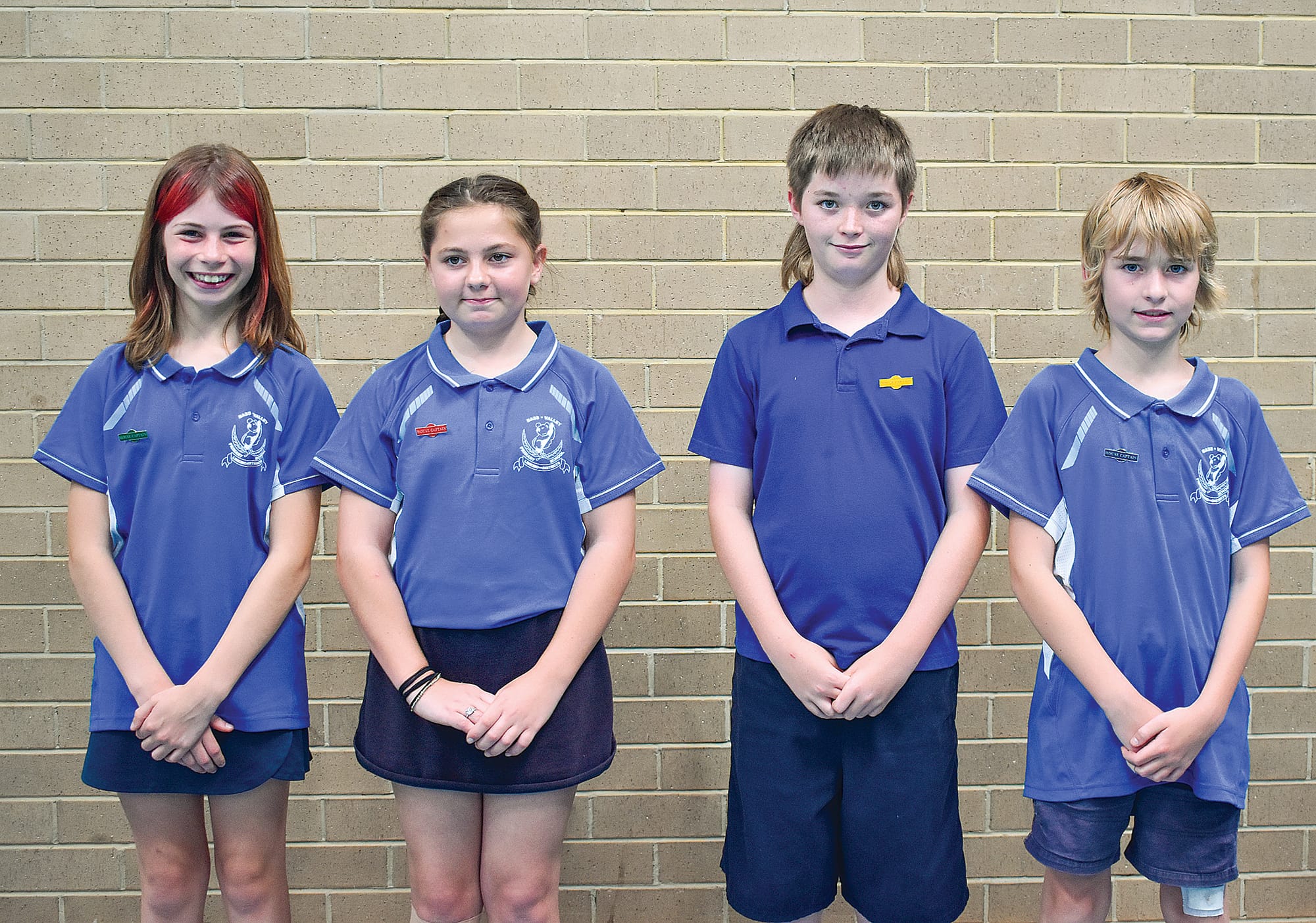 House Captains Dakota Baker, Matilda Bennett, Cliff Schellekens and Sean Trebly.