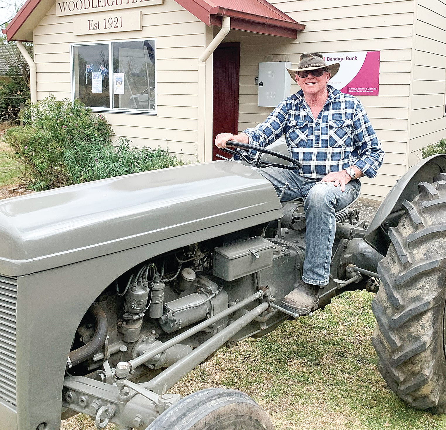 Ron Barnacle and his grey Fergy tractor. 