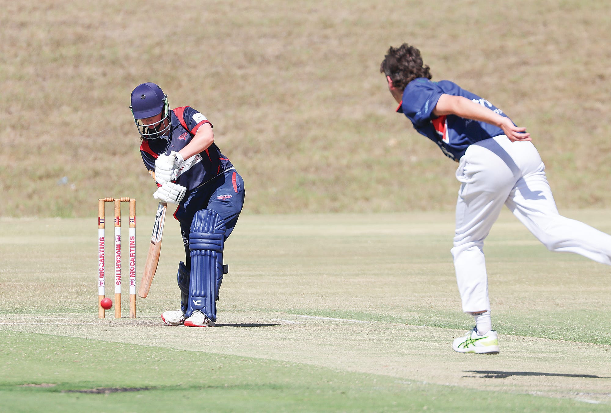 Mia Dugard protects the stumps. She finished with five runs not out. W21_1025