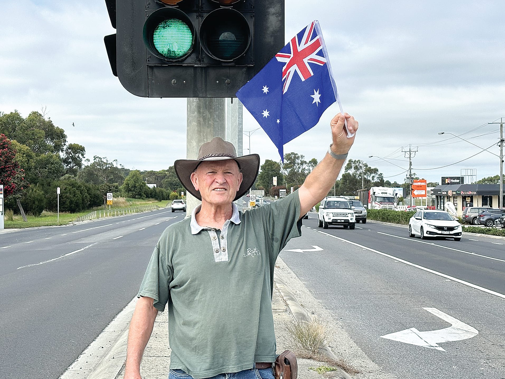 A one man demonstration against “wokeism”
