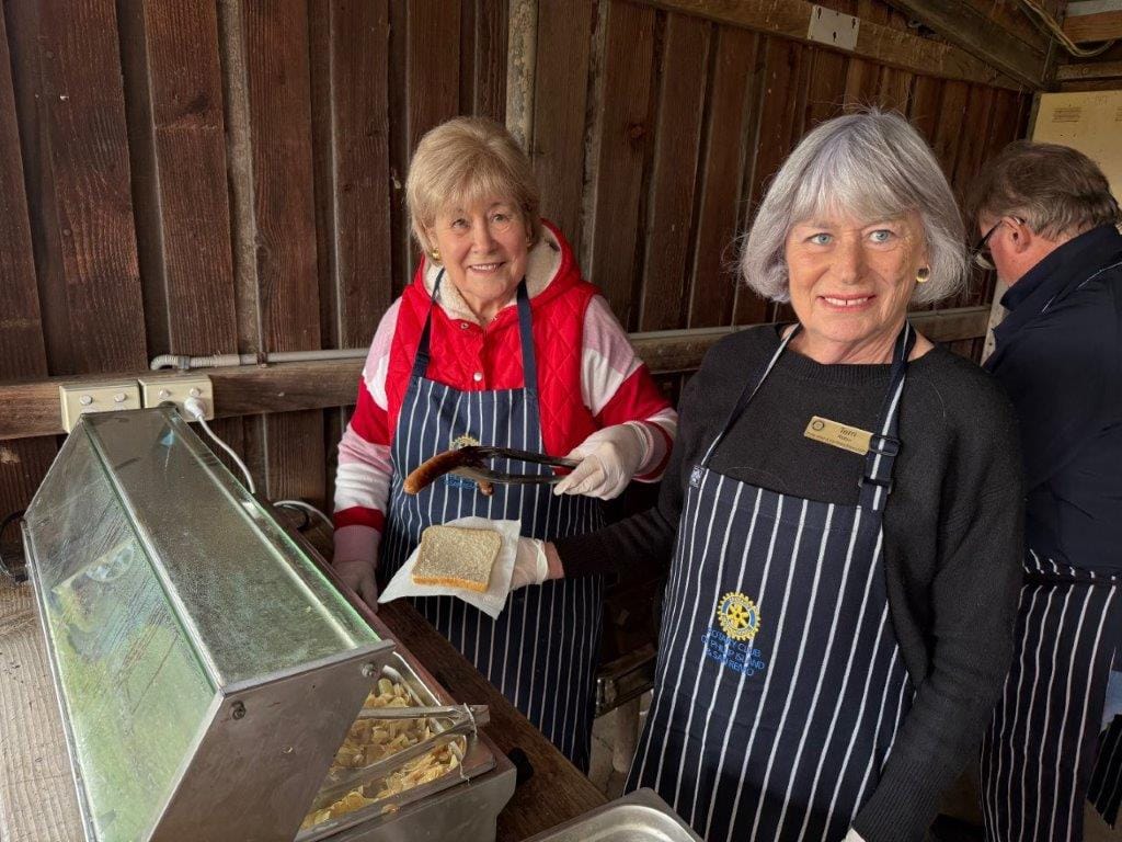 On the barbecue at the Farmers’ Picnic at the Ventnor Recreation Reserve on Sunday were Phillip Island Rotarians Helen Smith and Terri Robin.