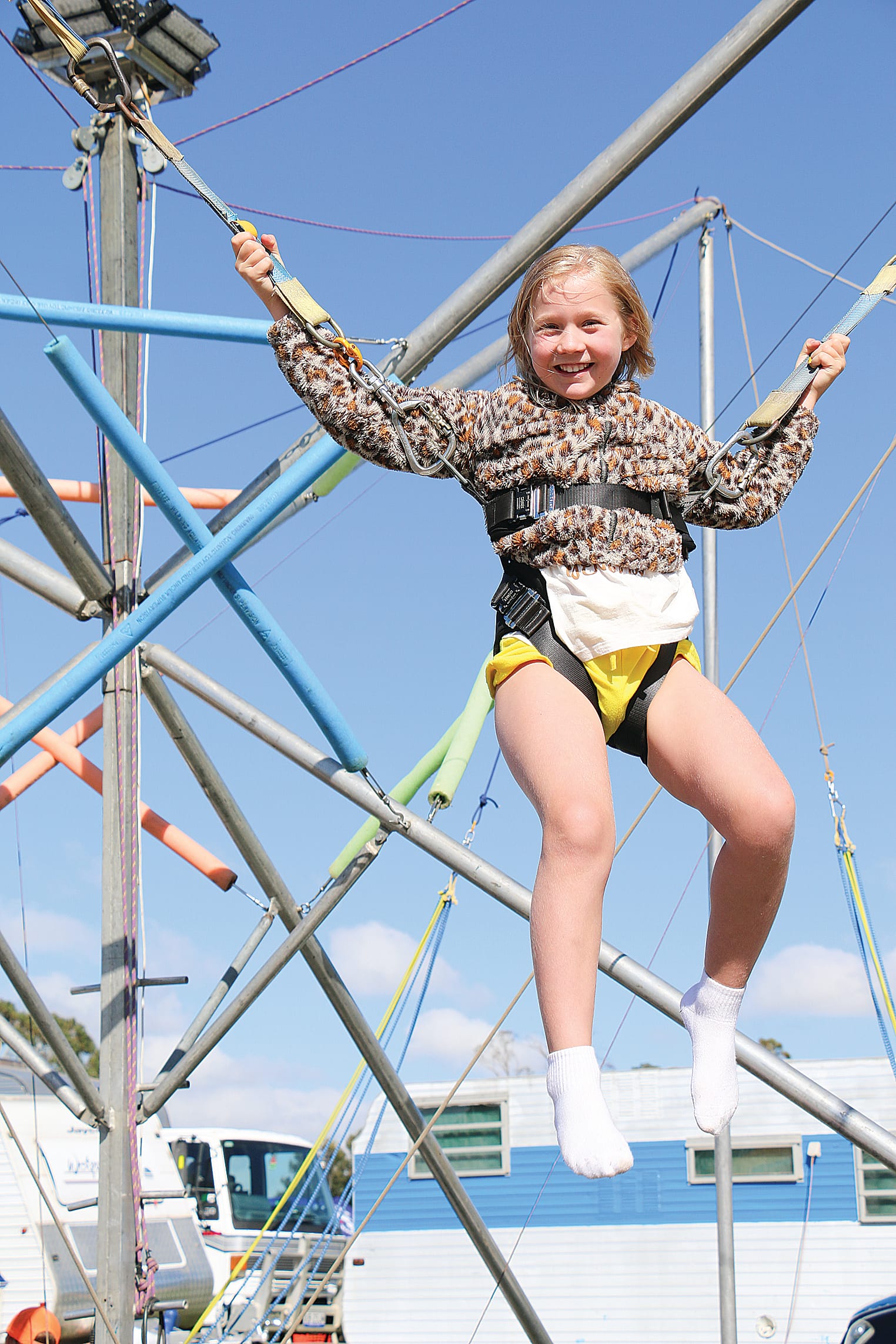 Saskia Novak was jumping for joy at the Korumburra Show.