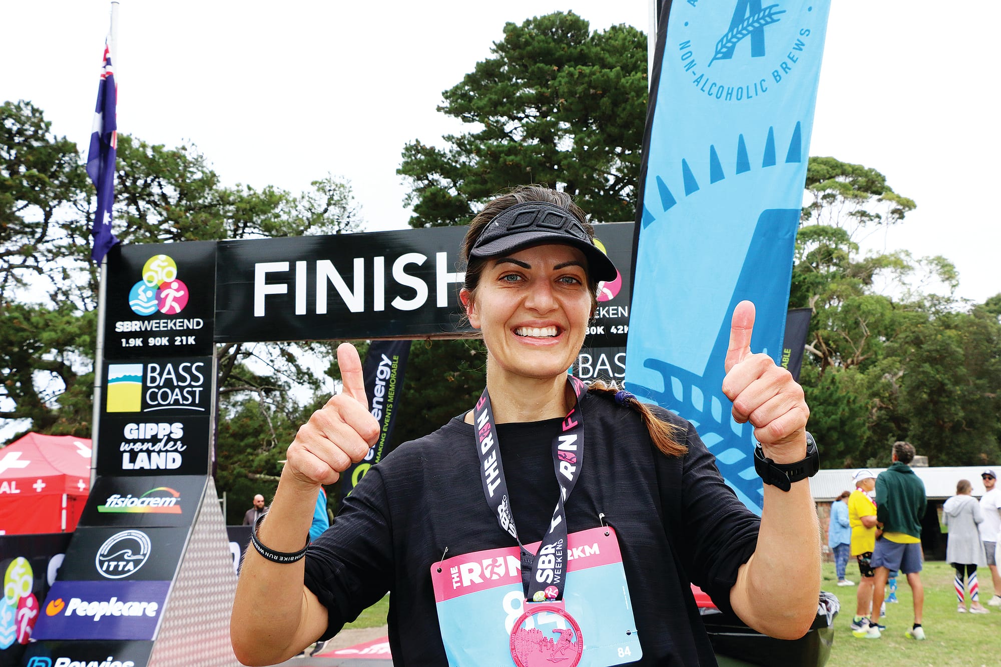 First woman across the line in the Inverloch marathon on Sunday was Holly Lutz of Langwarrin in a time of 4.11.55.