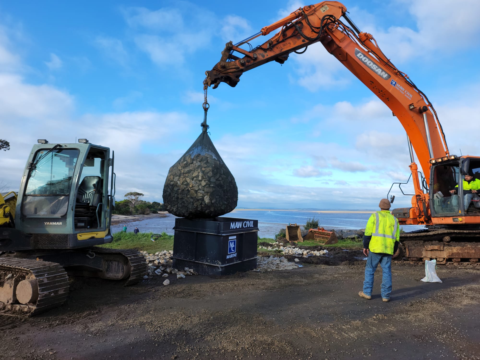 Rock wall underway at Inverloch