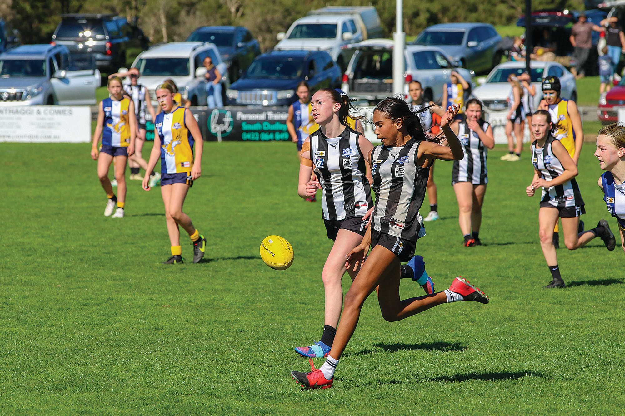 Best on ground Teianna Winmar played an impressive game for Dalyston in the U14 girls’ grand final.