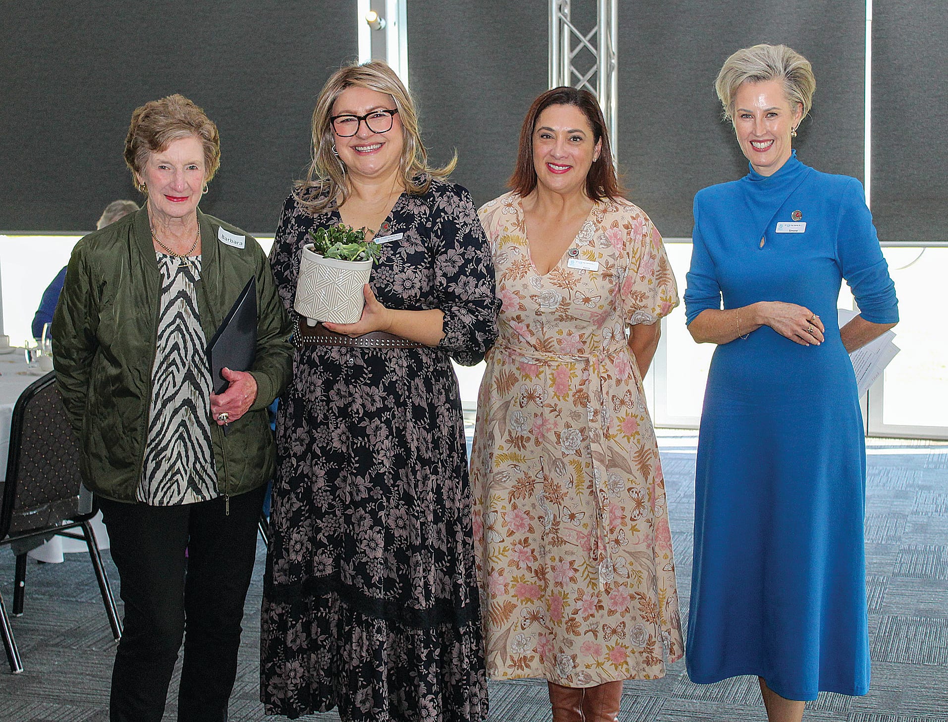 Barbara Culph, left, received a 20-year service award for her contribution to the BCH Ladies Auxiliary and fete. She’s with Volunteer and Fundraising Coordinator Snezana Colley and Manager Kerry Redmond, and Interim CEO Simone Alexander.