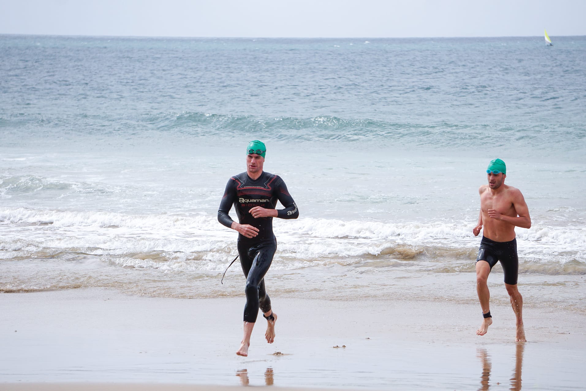 Callum McClusky and Chris Deegan were first to emerge from the water. Ns30_0424