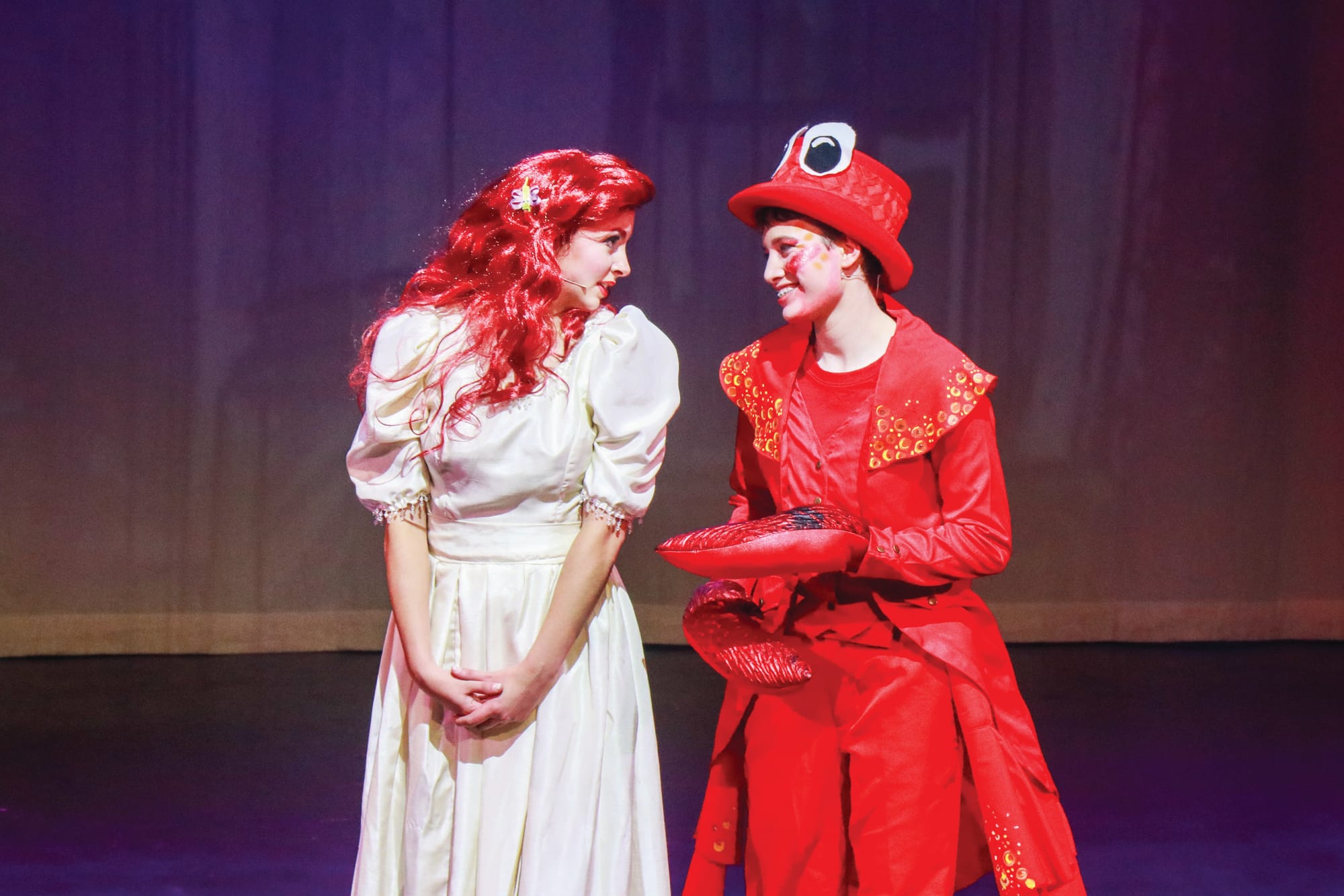 Ariel performed by Cecily de Gooyer with Sebastian played by Max Jobe in Newhaven College’s The Little Mermaid - an outstanding performance with powerful and controlled vocals. Z28_1923