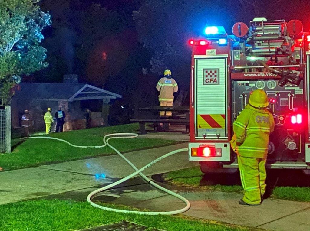 Inverloch CFA douses fire in The Glade picnic shelter