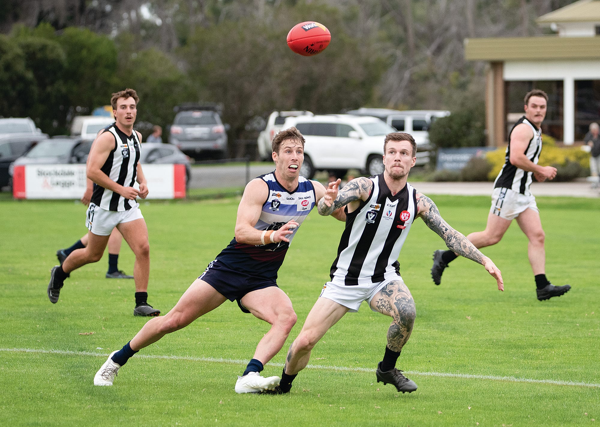 Killy-Bass’ Nathan Foote picks up the intensity. 