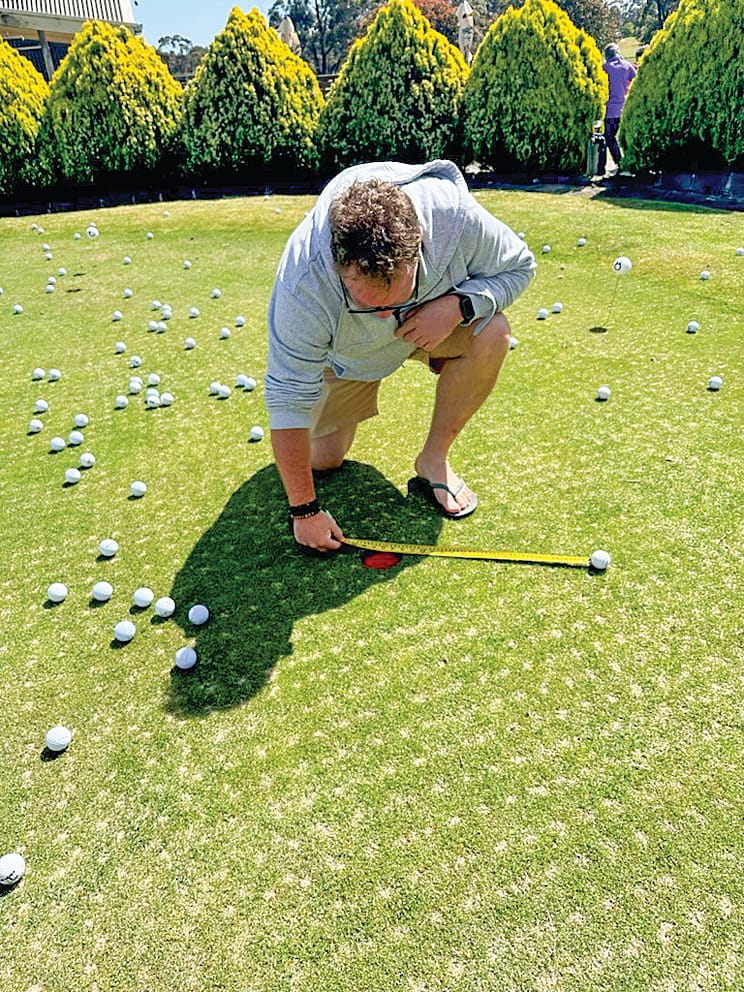 Shaun Stirton measuring closest to the hole for the BCH Ball Drop.

