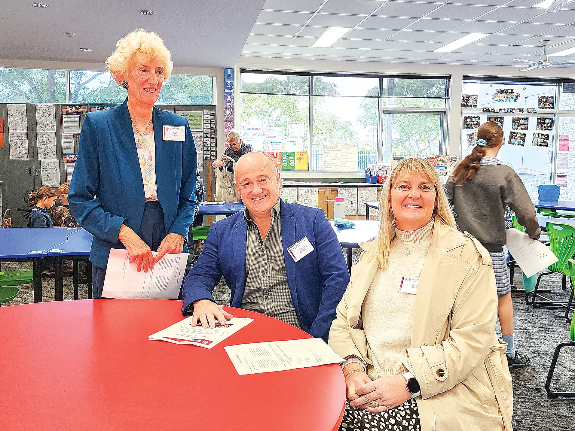 The Blessing and official opening also provided the perfect environment for former teacher Mrs Carole Gow to catch up with former students, Cr Brett Tessari and Linda Tack.