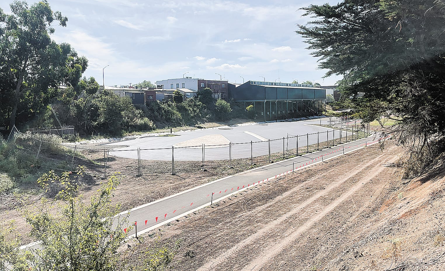 The completed asphalting in the lower section of Leongatha’s railway station precinct.