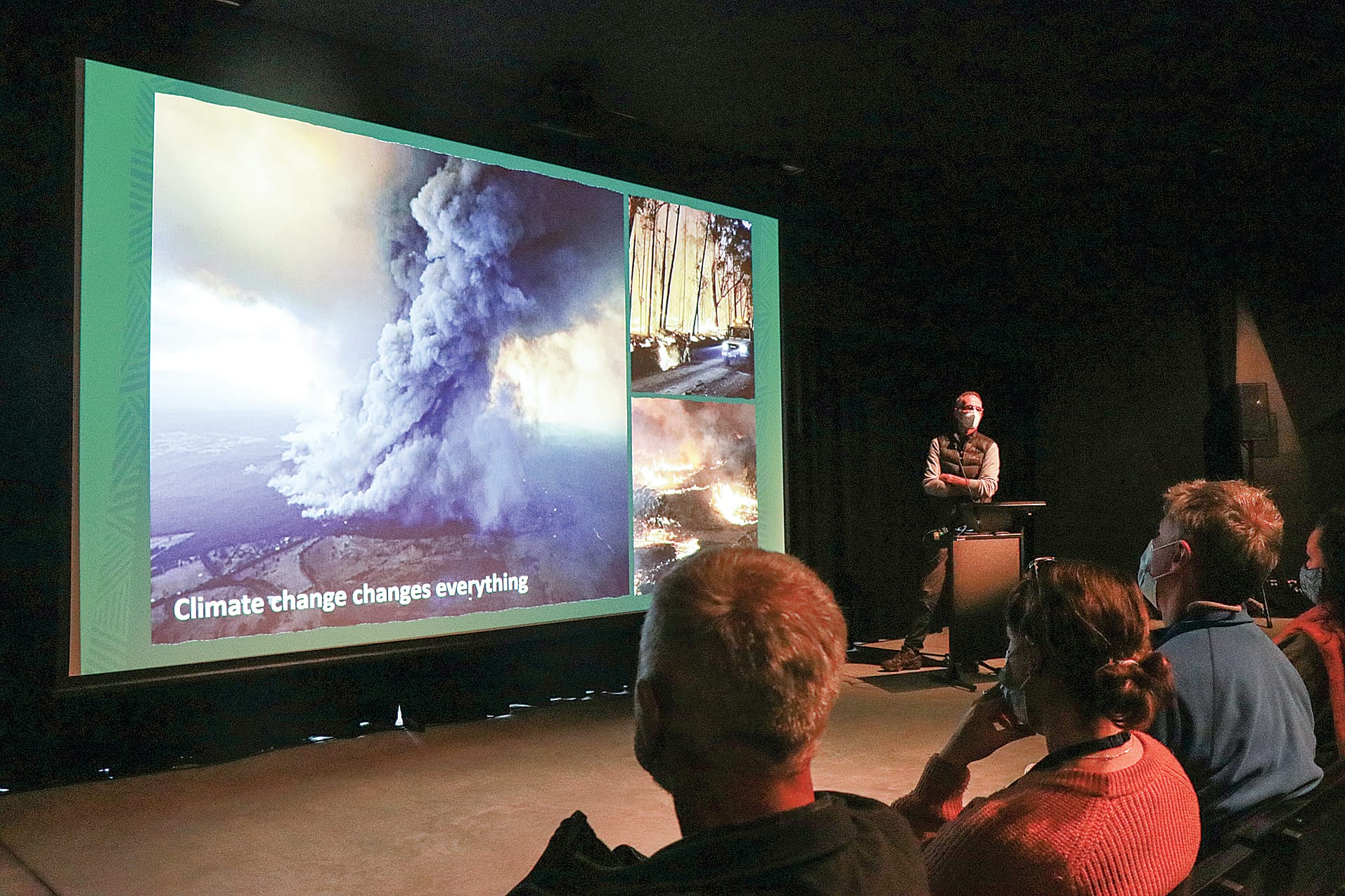  The first keynote speaker Dr Mark Norman, presented on Monday, August 5 and spoke of the urgency of climate change and the need for urgent action. Z03_3722 
