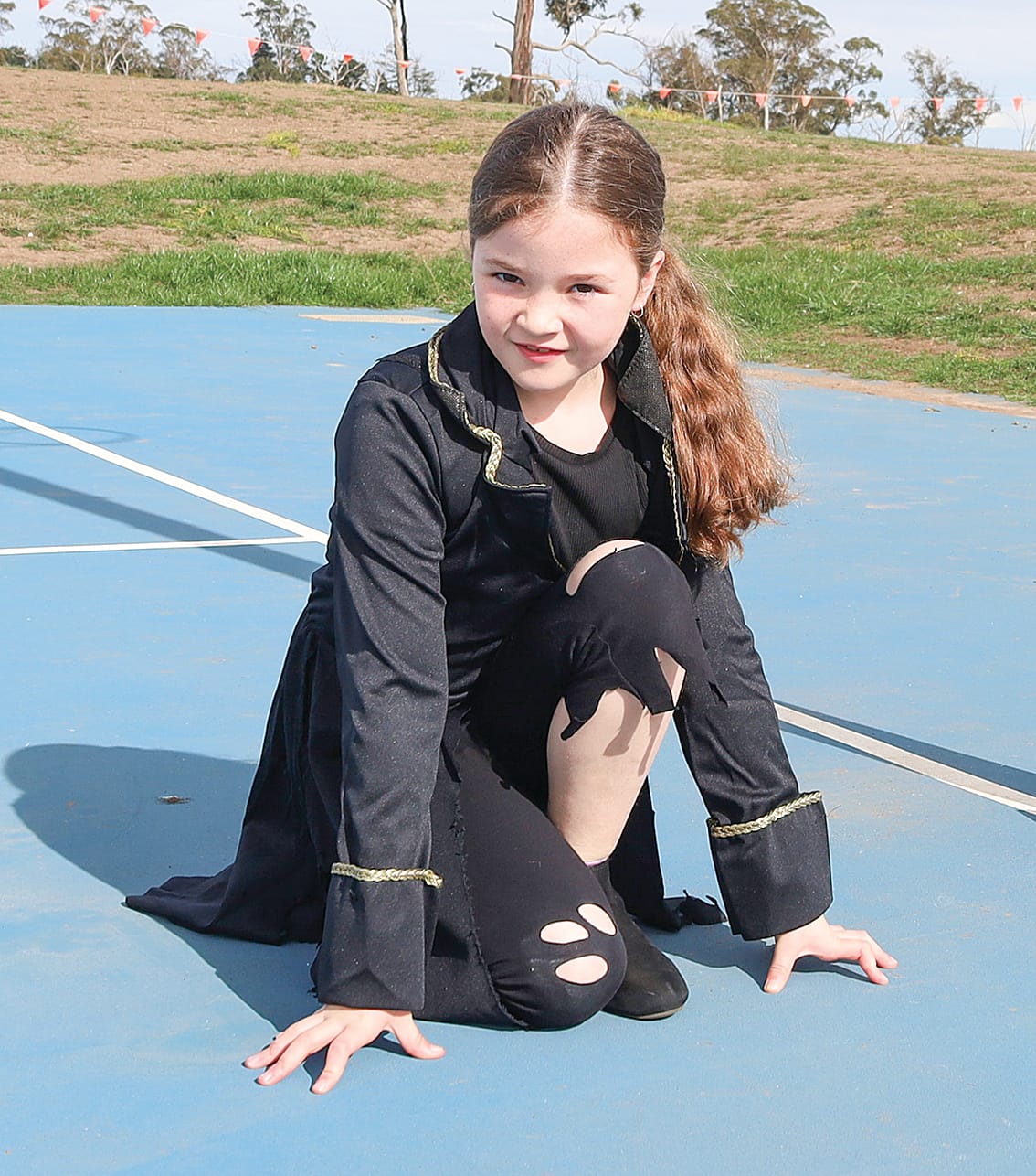 Evolet Wiggett with her Sky Dragon character outfit.