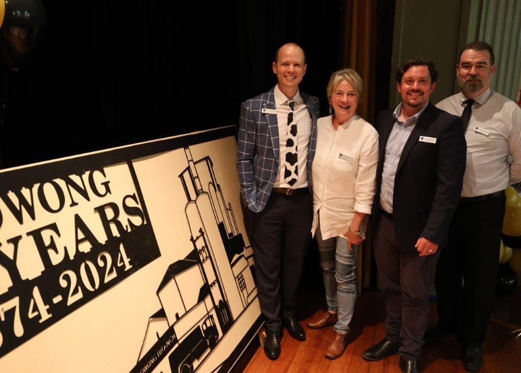 Taking a close look at the commemorative artworks for the Poowong 150th celebrations were South Gippsland Councillors Adrian Darakai, Jenni Keerie, Deputy Mayor Nathan Hersey and Mick Felton.