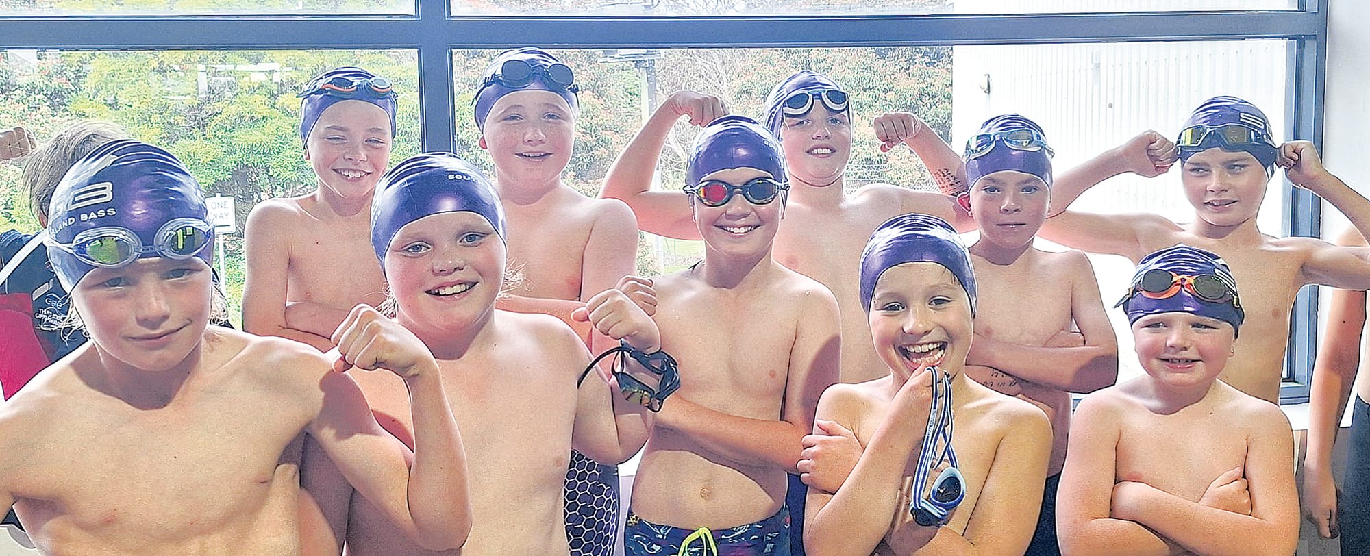 The twelve and under boys prepare for their freestyle event.