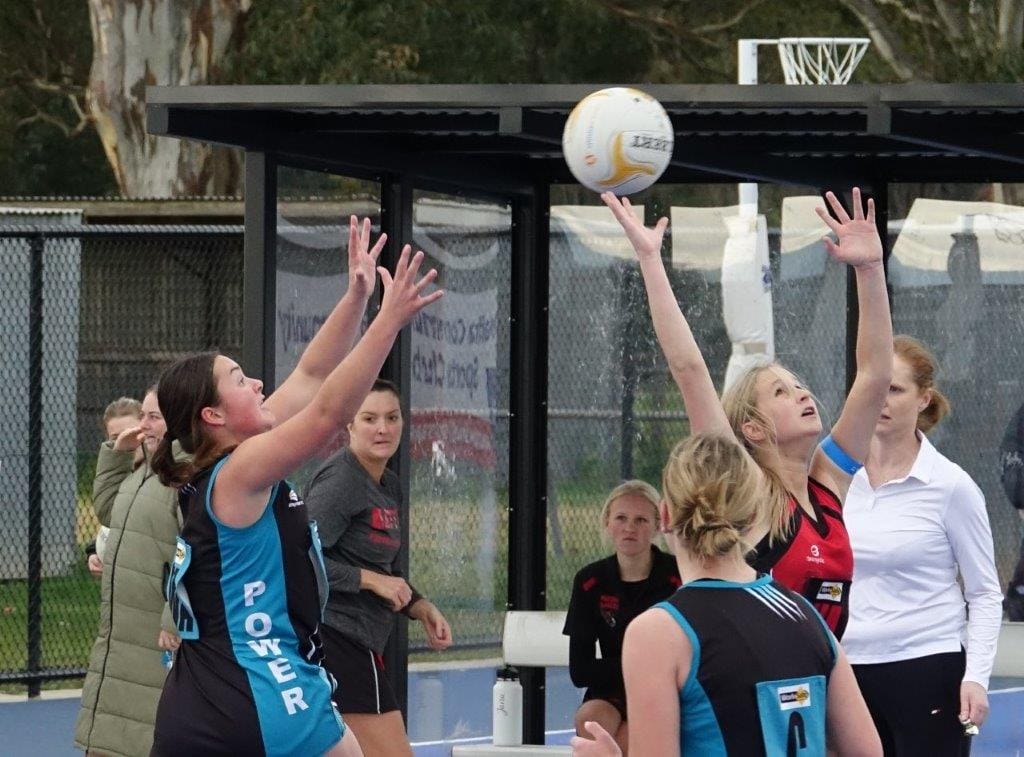Wonthaggi Power Under 17s Wing Attack Kirra Sleeman makes good position to cause a turnover in a thriller against Maffra on Saturday.