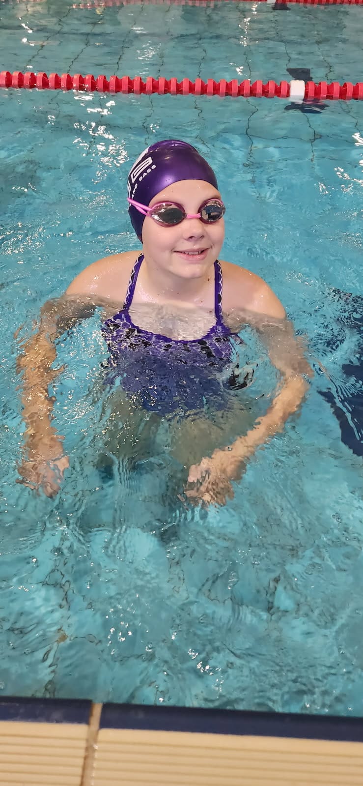 12-year-old Amy Hodson totaled 55.9 kilometres in the pool over the course of February, raising over $9,000. 