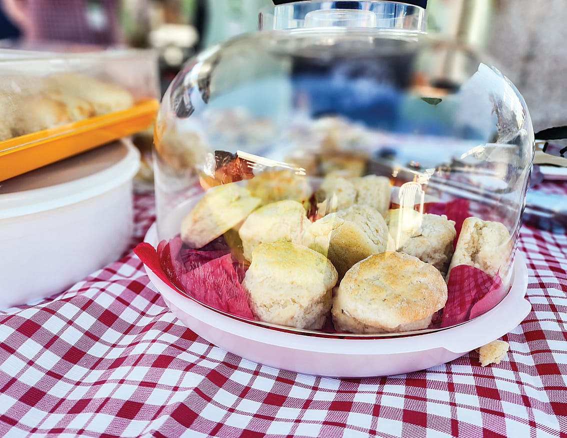 Scones with jam and cream served by Grantville CWA was a delectable treat for visitors at Grantville’s 150-year celebrations.