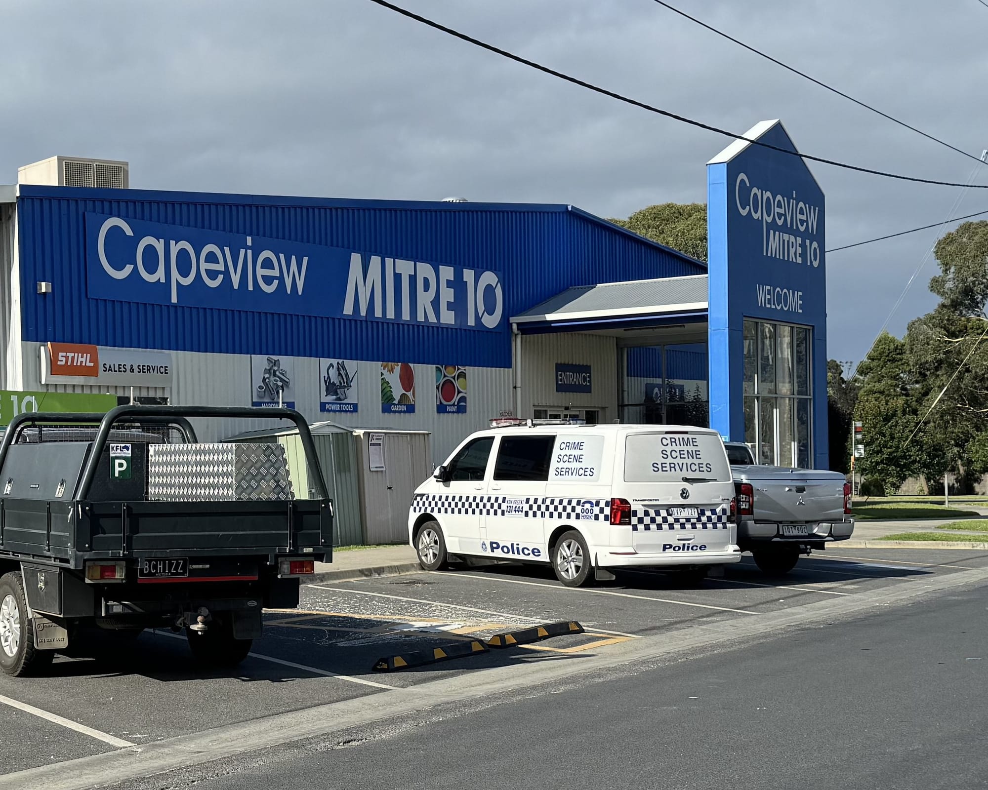Early morning raids on Mitre 10 Inverloch and Aherns Foster