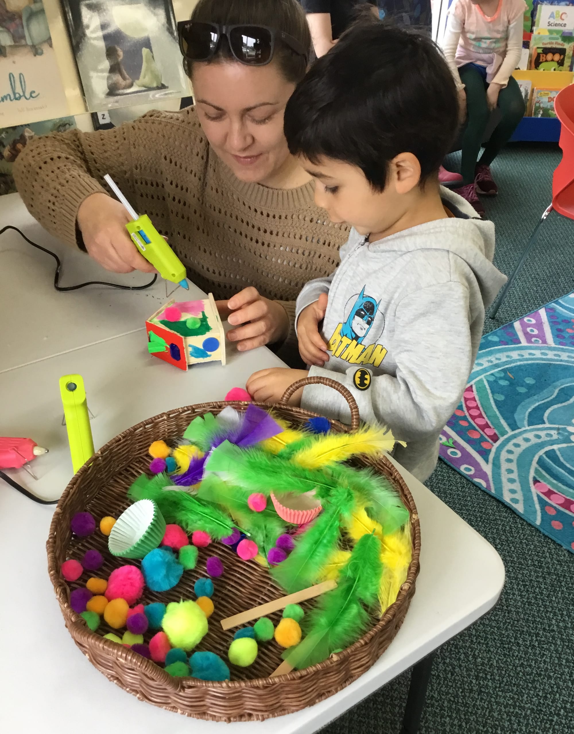 Nico gets a little help from his mum Donna.