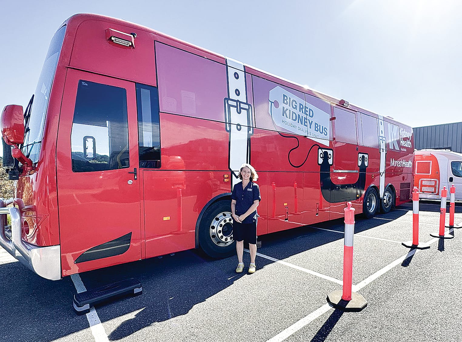 Stacey Neill-Andrews is a Registered Nurse working on the Big Red Kidney Bus which offers a mobile dialysis service so patients can take holidays and still receive vital treatment.  