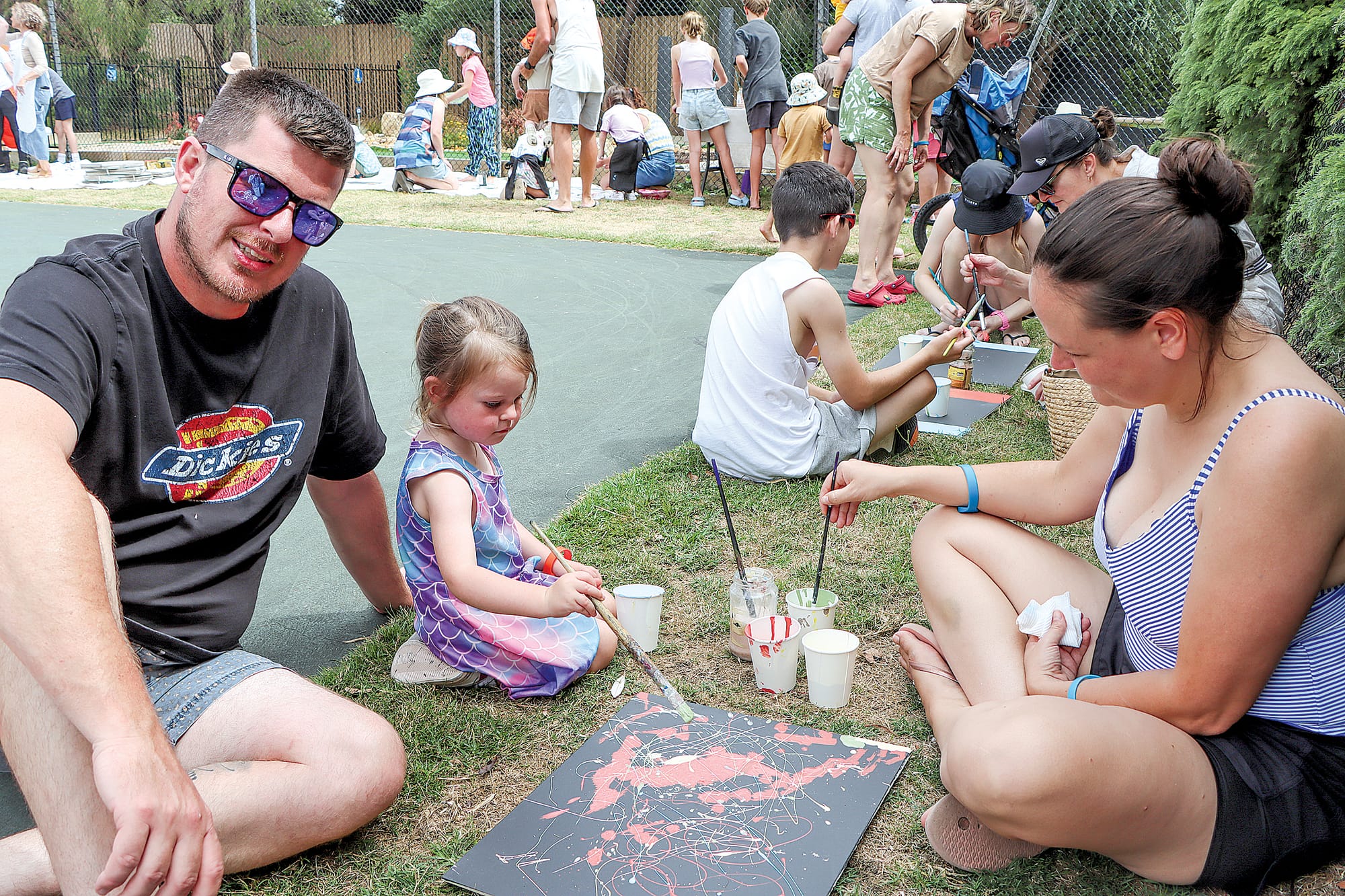 Damien, Amelia and Siann O’Sullivan of Melbourne get creative. A09_0225