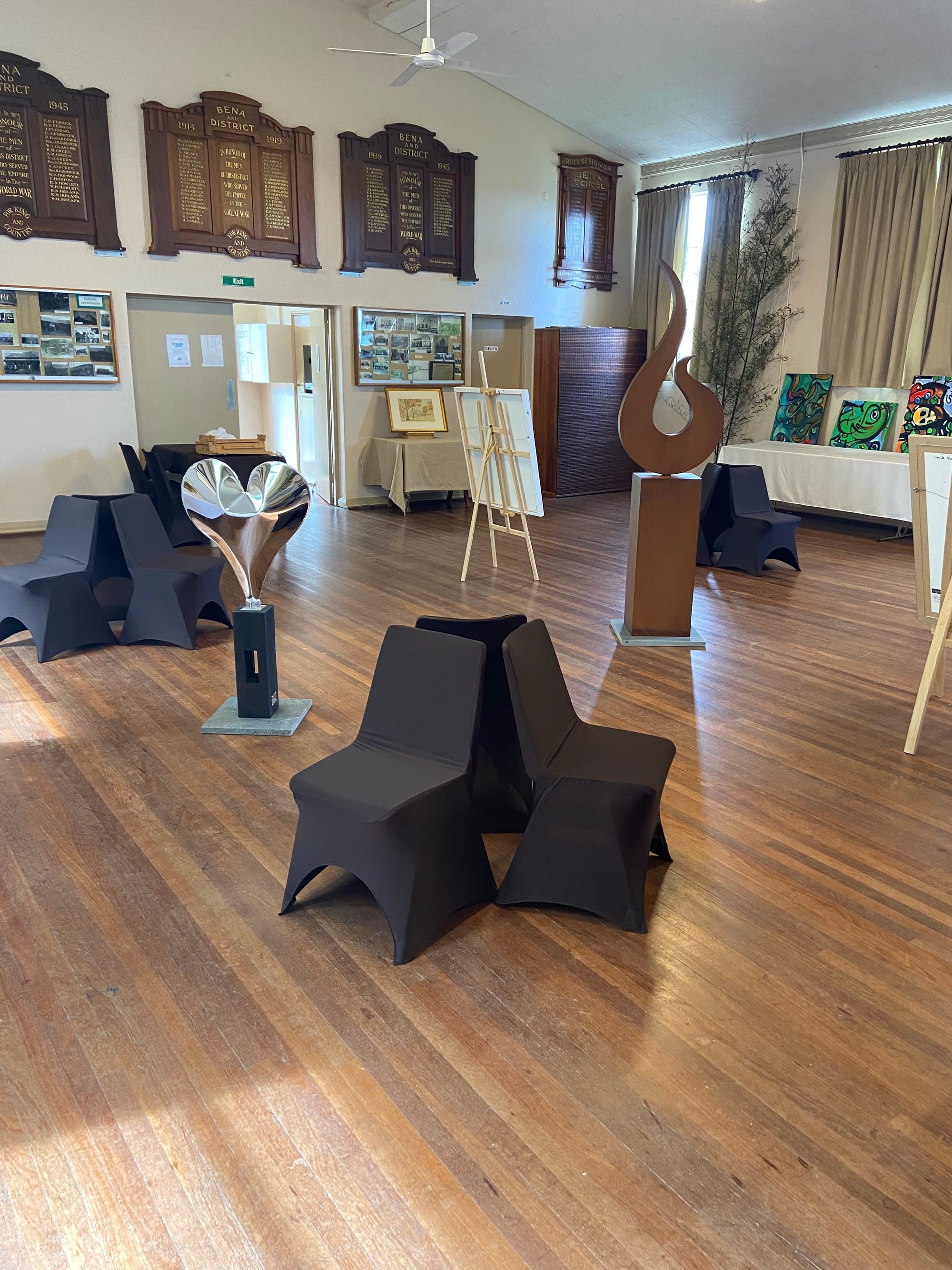 Sculptures, paintings and other artistic styles blend seamlessly at the Bena Hall Art Show.