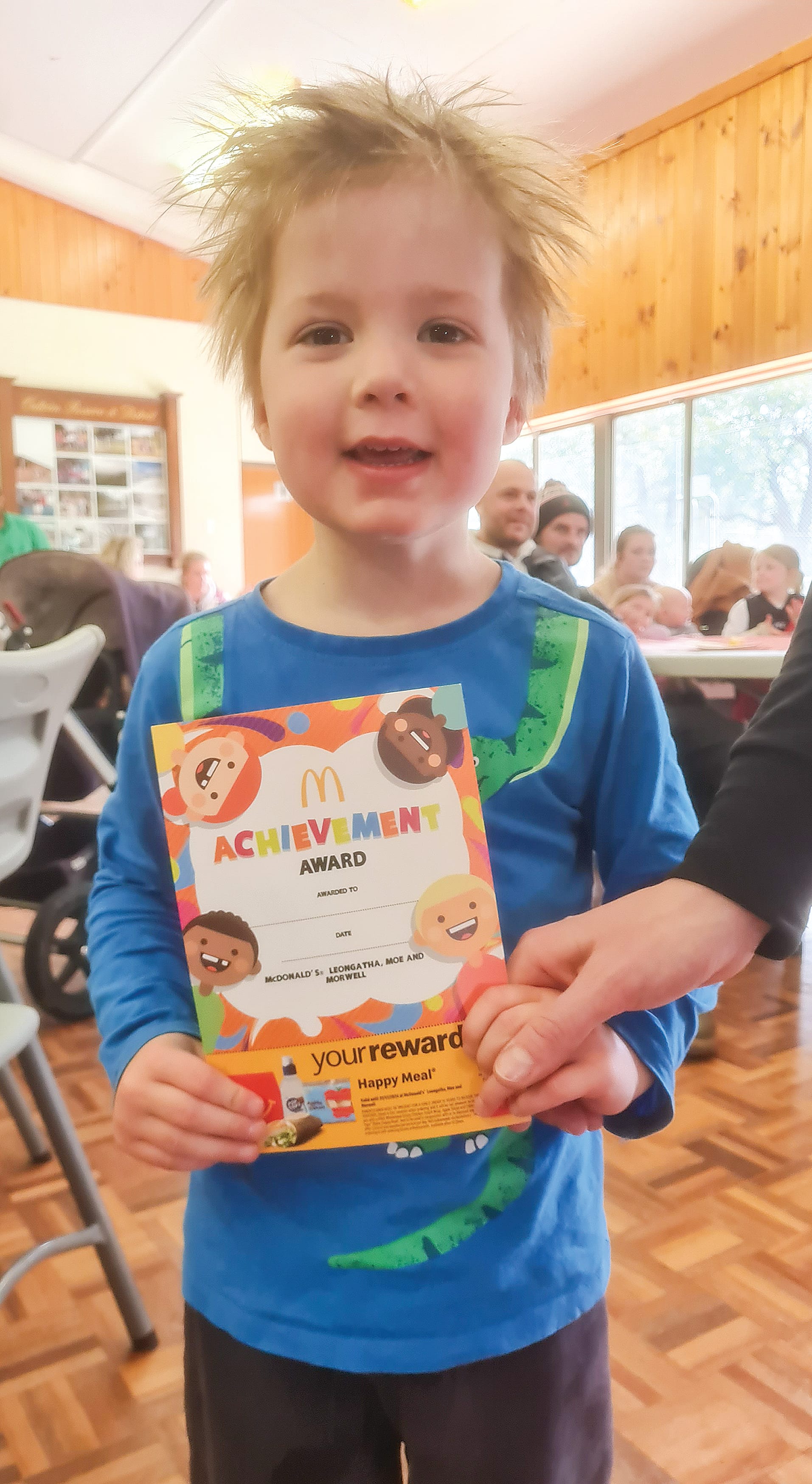 Four-year-old Billie from Buffalo was excited at his lucky door prize win. 